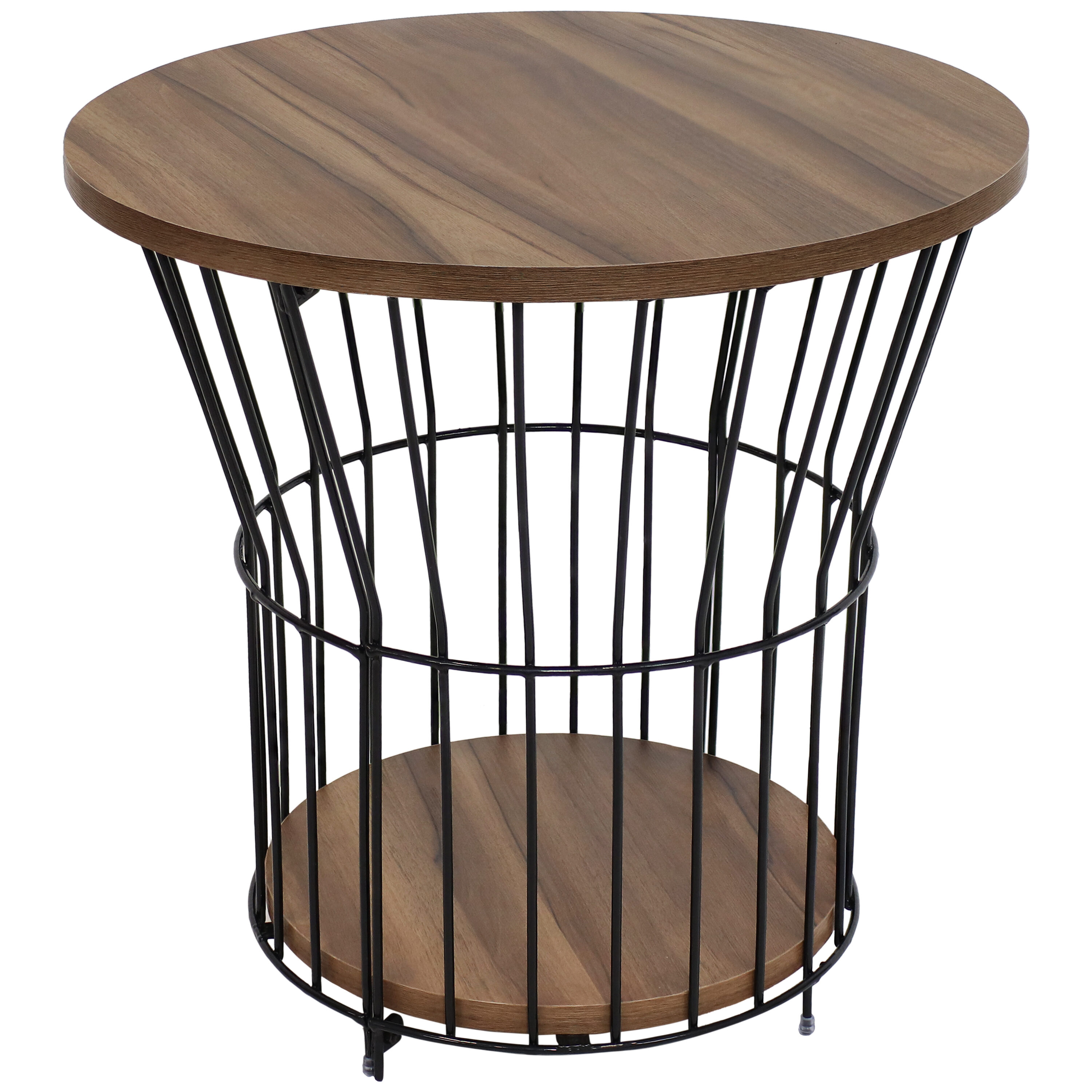 Sunnydaze Decor MTR-546 17.25-in W x 17.25-in H Brown Composite Round Modern End Table Assembly Required