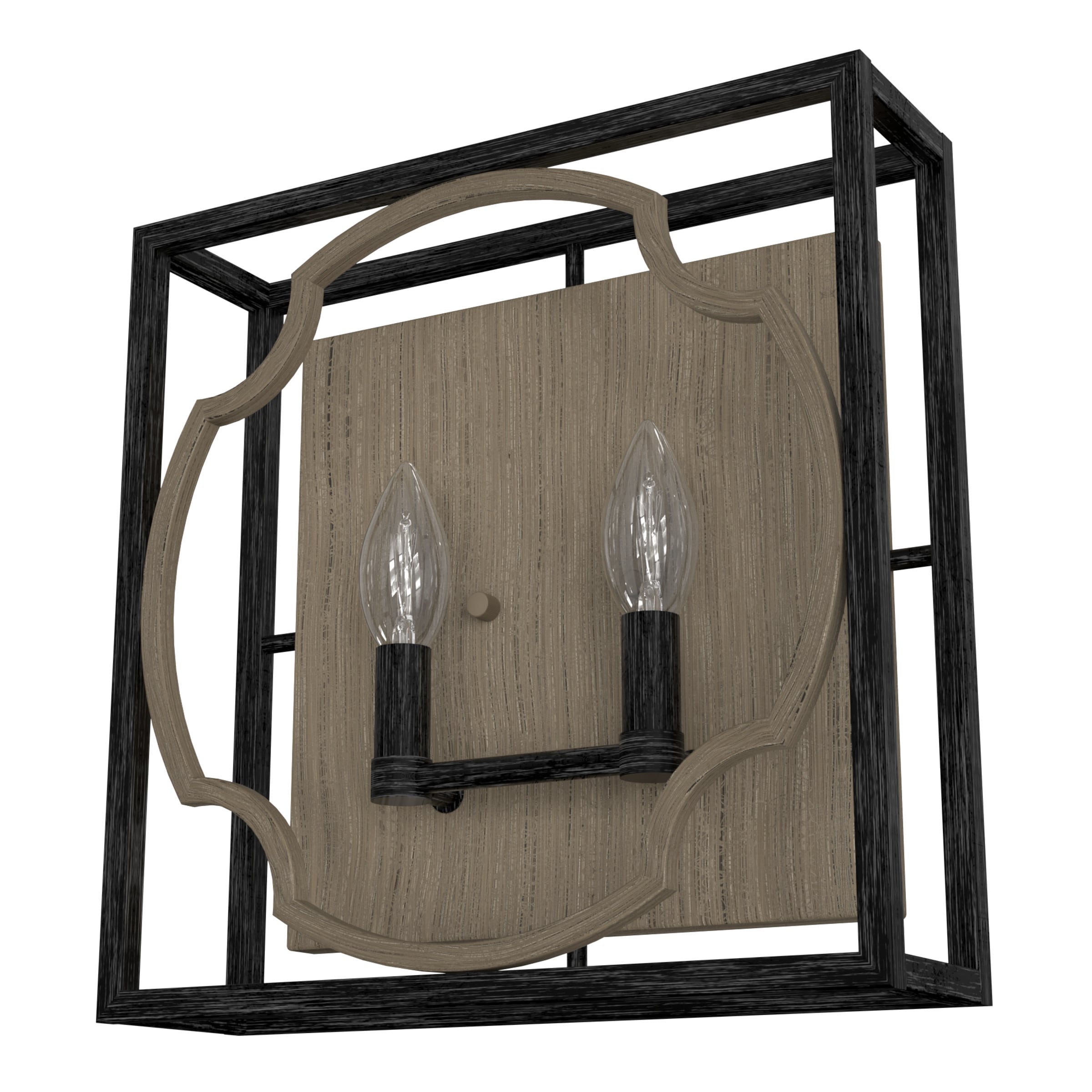 Hunter 19227 Stone Creek 13-in W 2-Light French Oak Transitional LED Wall Sconce