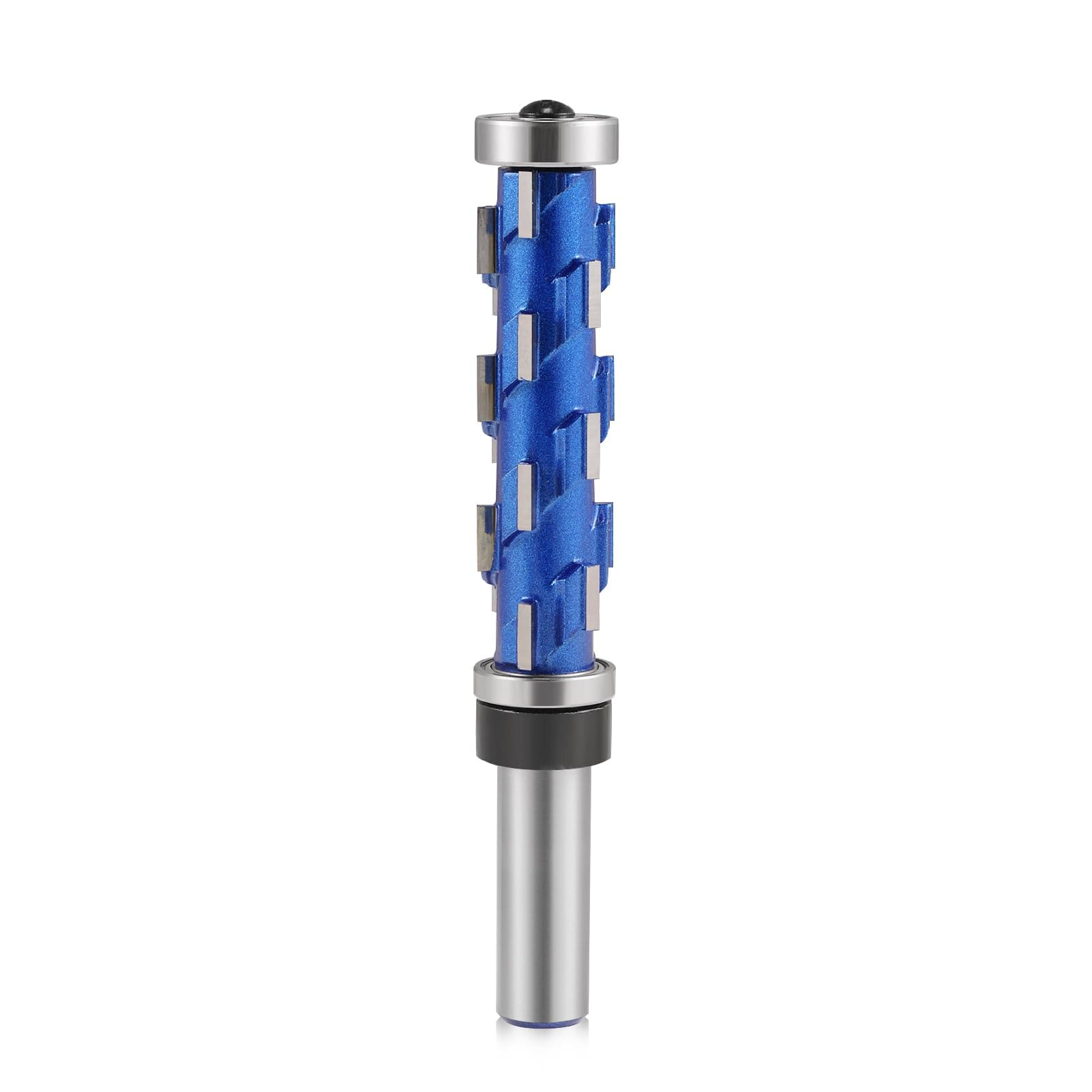 SenQWFa Flush Trim Router Bit 1/2 Inch Shank 3/4 Inch Cutting Diameter Spiral Bit with Up Down Double Bearings 65mm Length Template Pattern Bit #LDC0814Q136