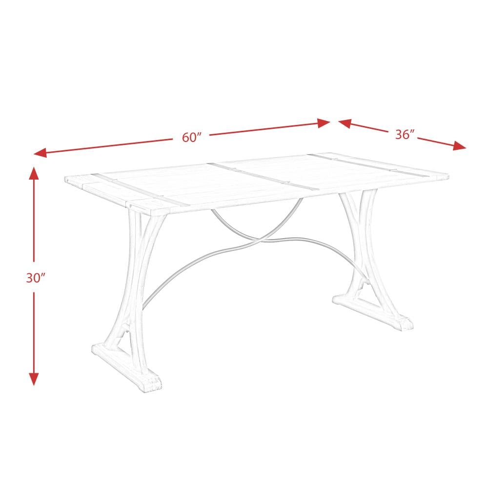 Transitional Farmhouse Acacia Wood 36"x60" Extendable Dining Table