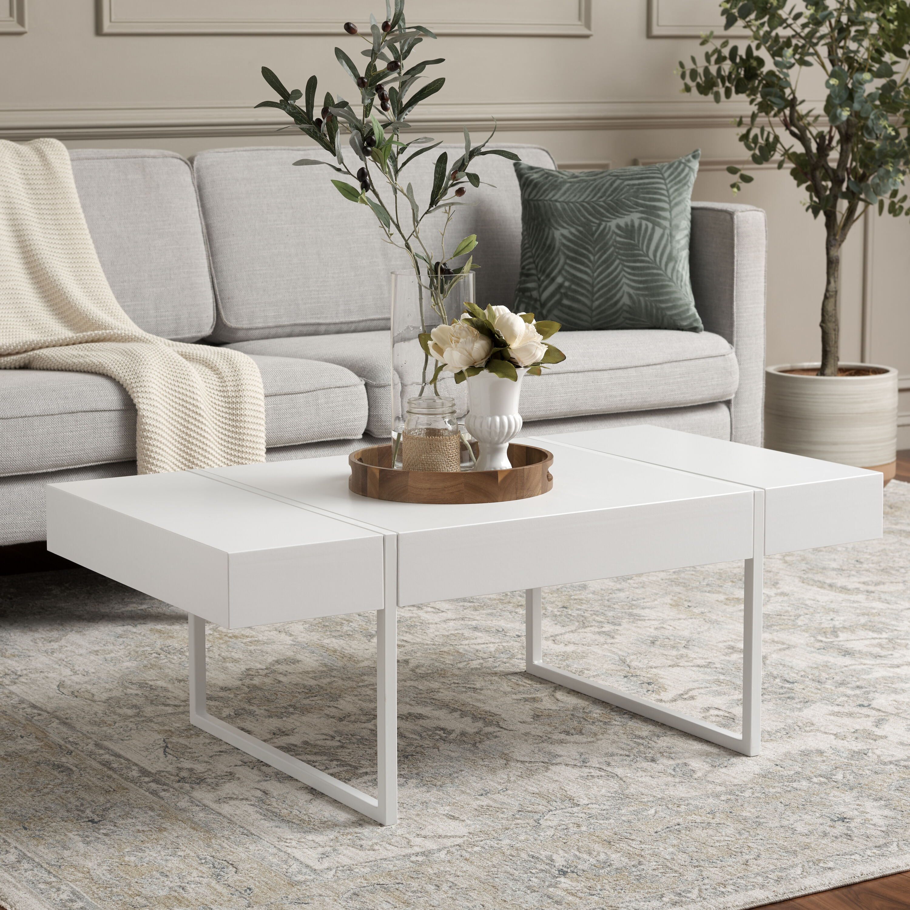 Safavieh COF7000E Powder Coating MDF Modern Coffee Table