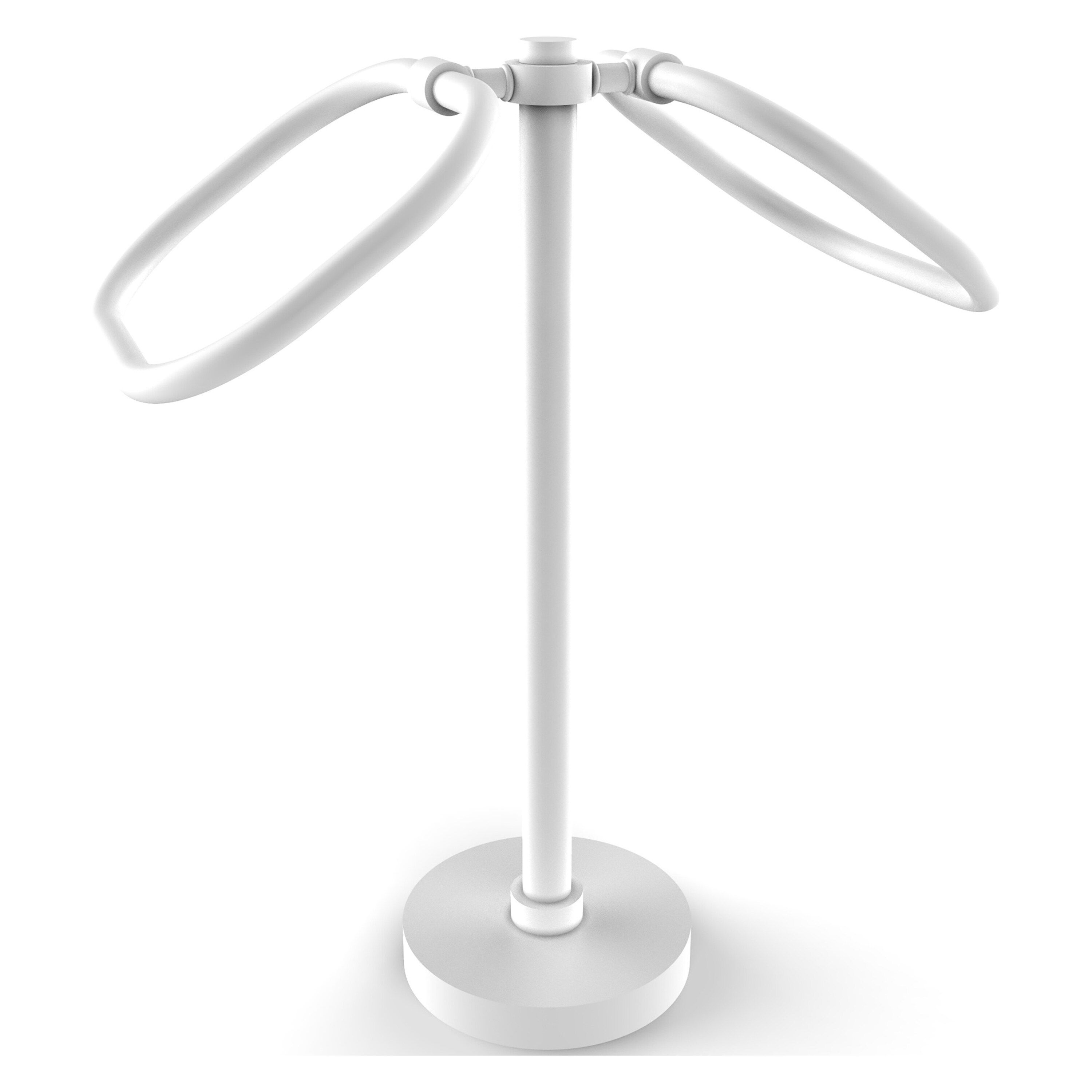 Allied Brass TB-20-WHM Matte White Freestanding countertop Double Towel Ring