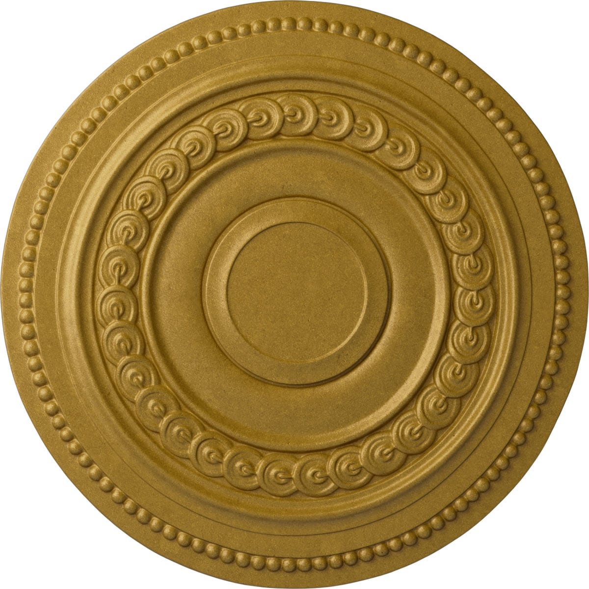Ekena Millwork CM18OLPGS Oldham 18-in W x 18-in L Painted Pharaohs Gold Polyurethane Whole Ceiling Medallion