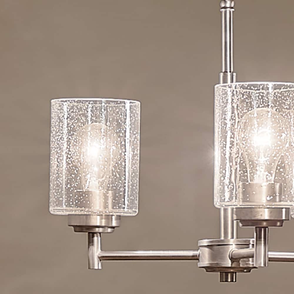Winslow 18" Brushed Nickel Mini Chandelier with Clear Glass