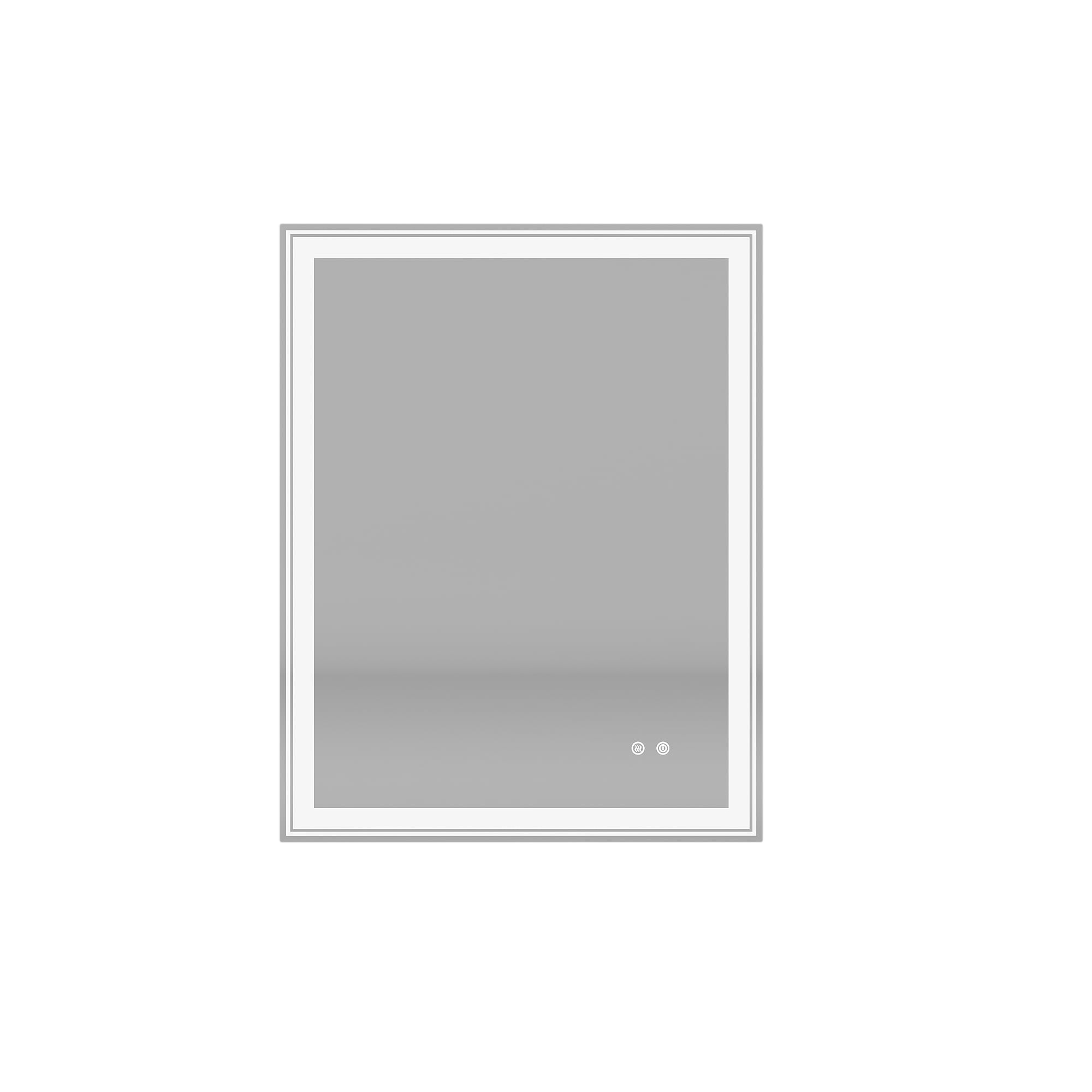 WELLFOR CR-P-F-S01BN 24-in x 36-in Dimmable Lighted Silver Fog Free Frameless Bathroom Vanity Mirror