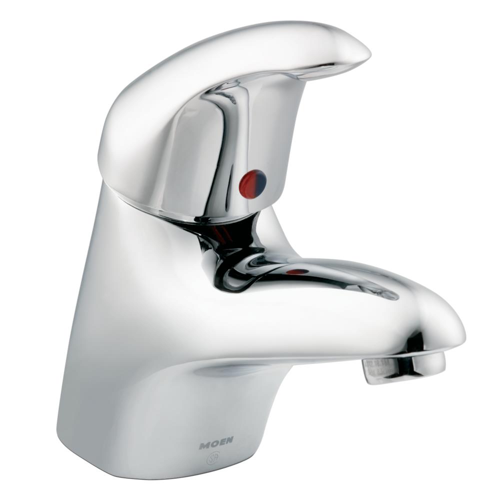 M-DURA Chrome Single Hole 1-handle Commercial Bathroom Sink Faucet Stainless Steel | - Moen 8417