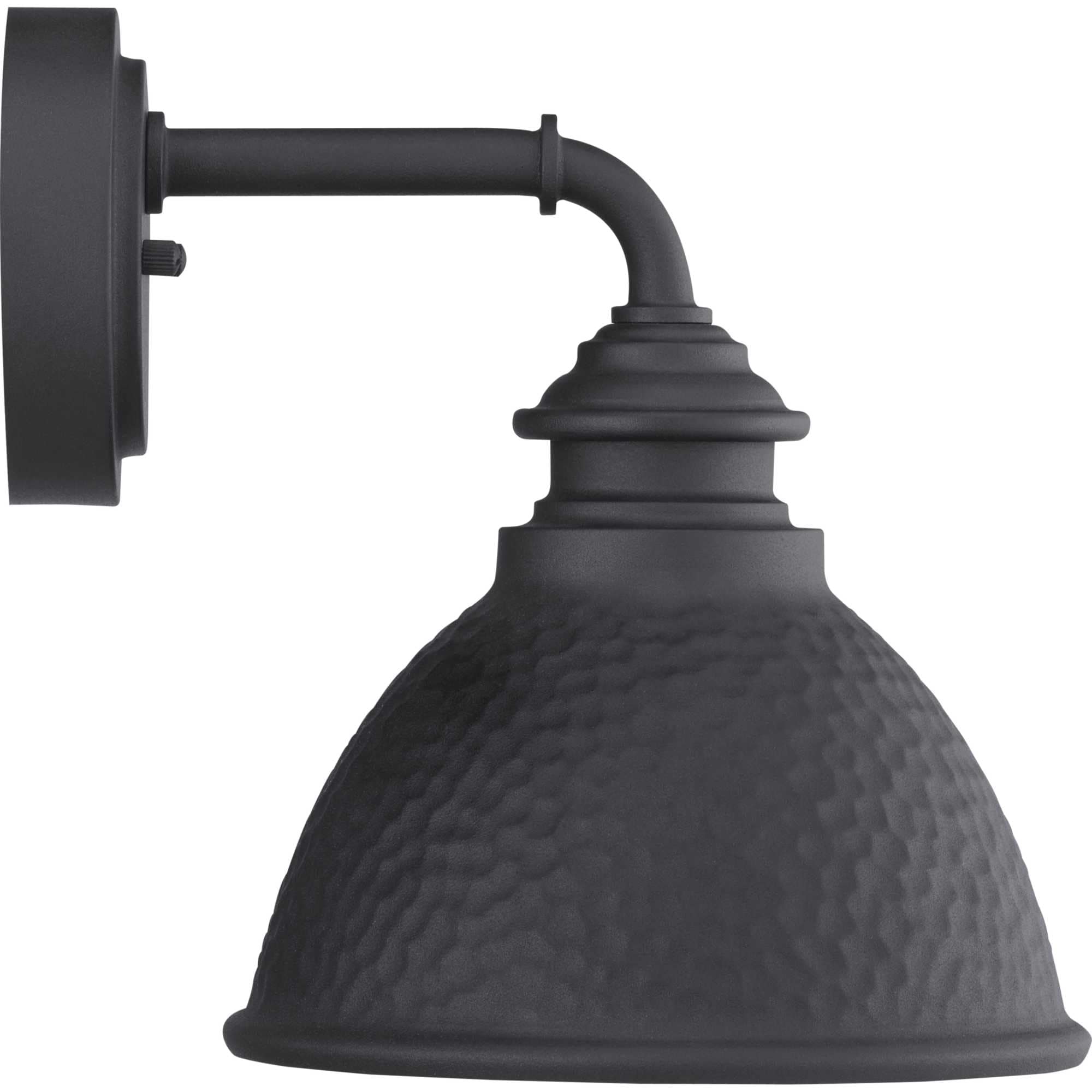 Modern Englewood 8'' Black Steel Wall Lantern with Copper Accents