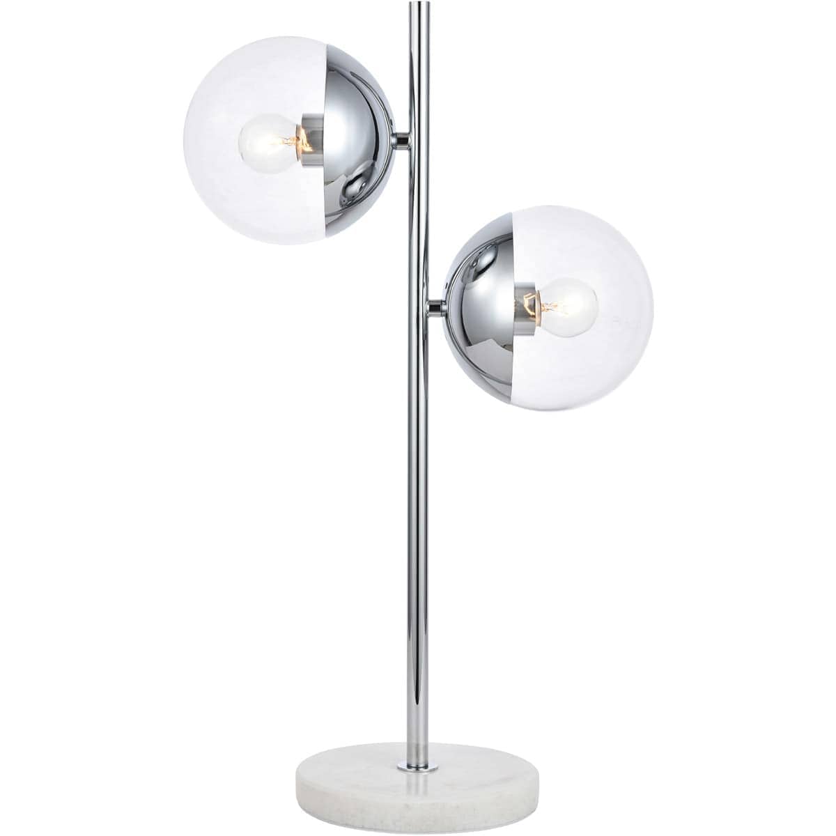 Elegant Lighting 1408058 Living District LD6155C Eclipse 23 inch 40 watt Chrome Table Lamp Portable Light