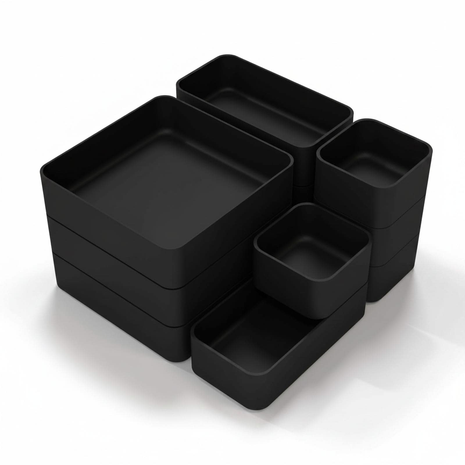 Baginizer 11-Piece Stackable Drawer Organizer Set Multi-Size Desk Trays Vanity Storage Bins for Makeup Stationery Utensils Bathroom Dresser Office Kitchen #BAGINIZER001103
