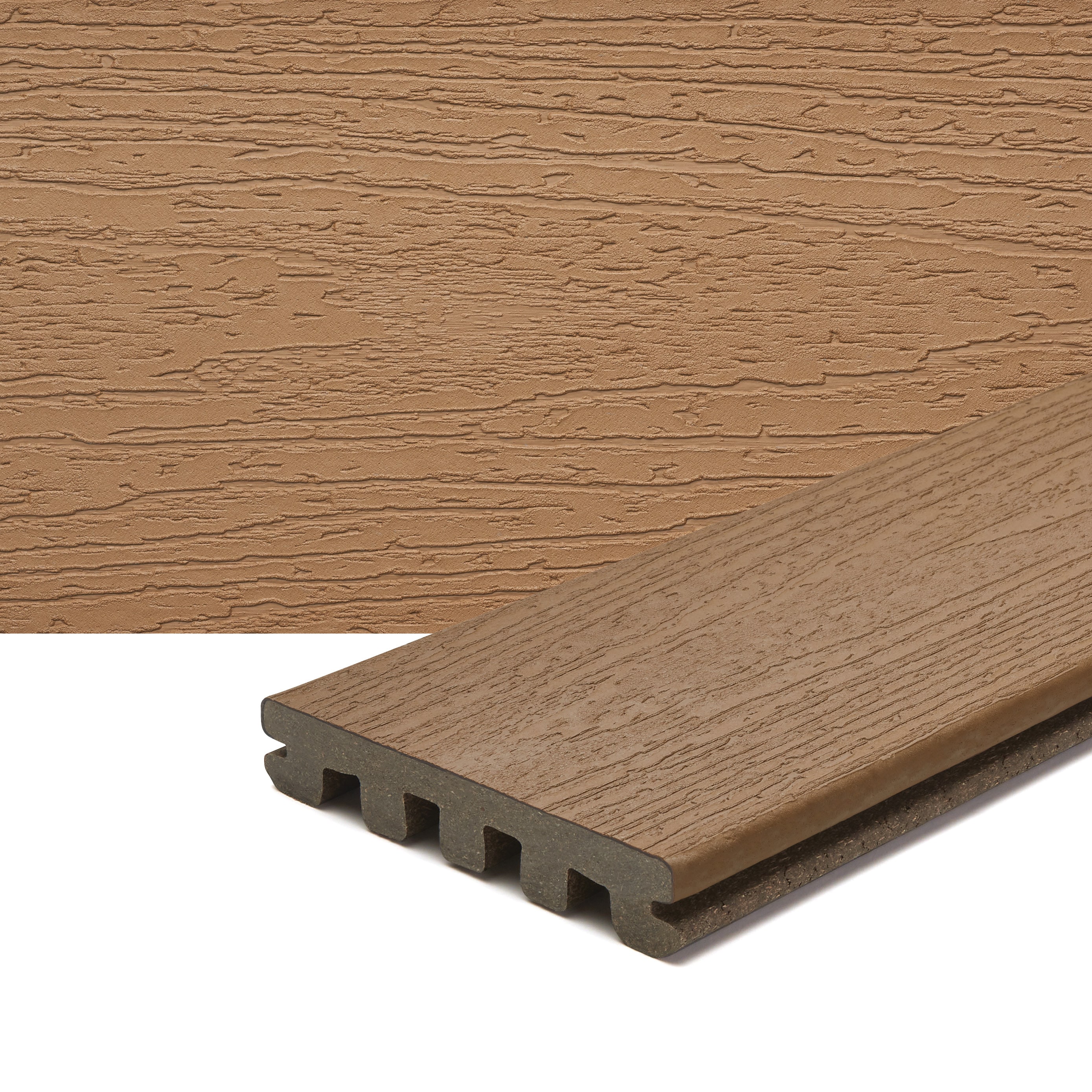Trex BD010612E2G01 Enhance Basics 1-in x 6-in x 12-ft Beach Dune Grooved Composite Deck board