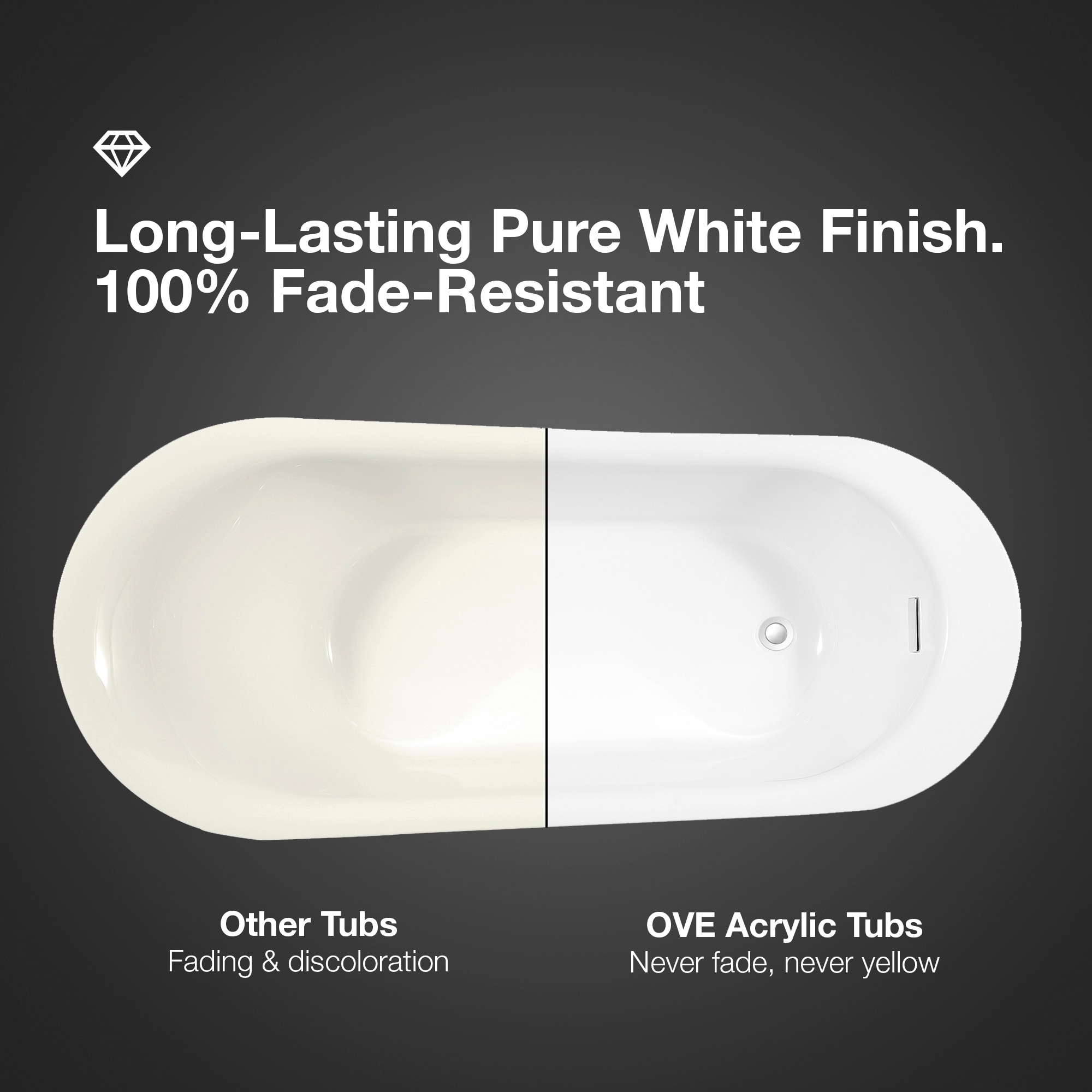 Ruby 65'' White Acrylic Freestanding Slipper Bathtub