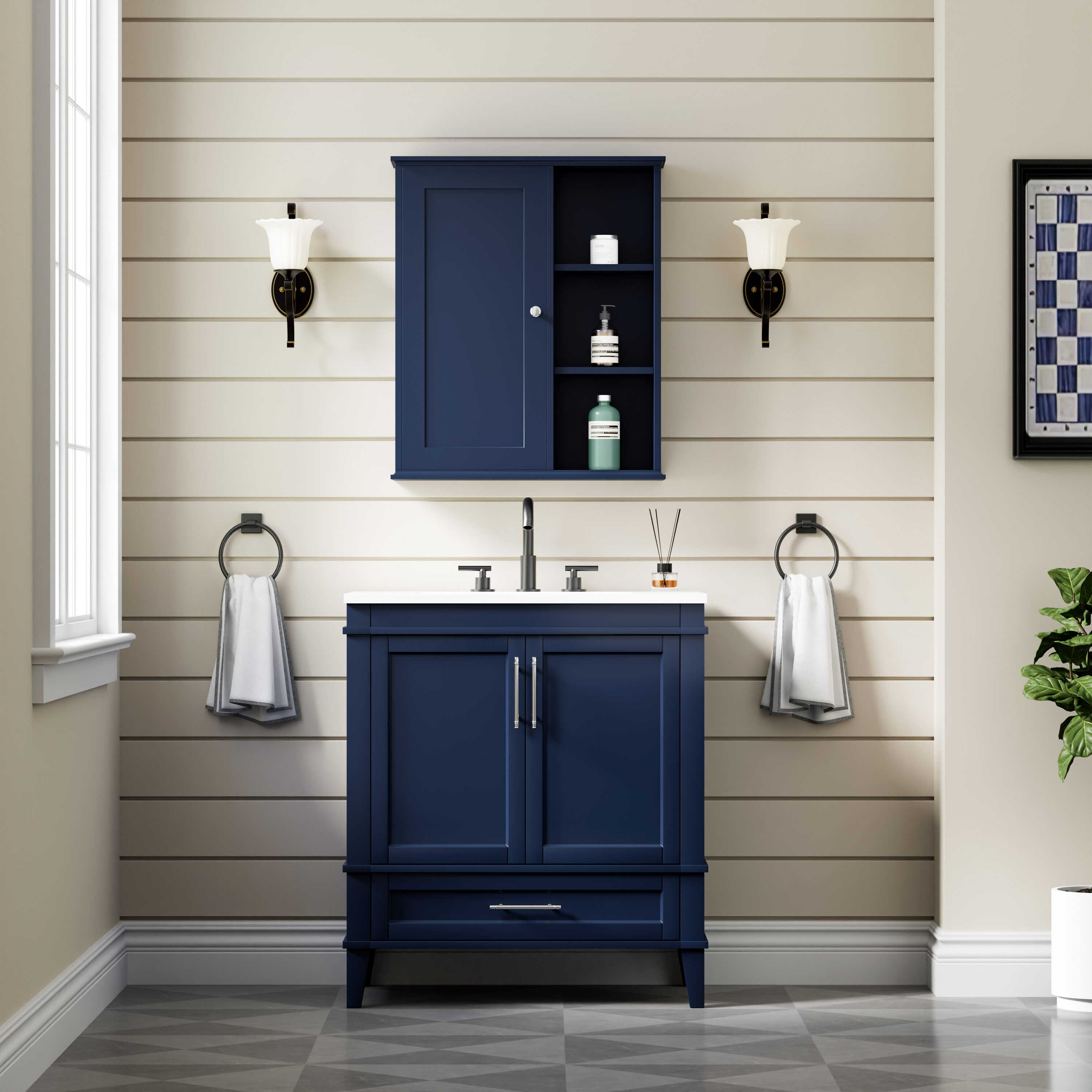 WELLFOR GFKM3C-BL Bathroom-Wall-Cabinets - View #12