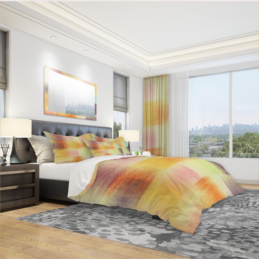 Designart BED18783-Q 3 -Piece Yellow and Gold Queen Duvet cover Set