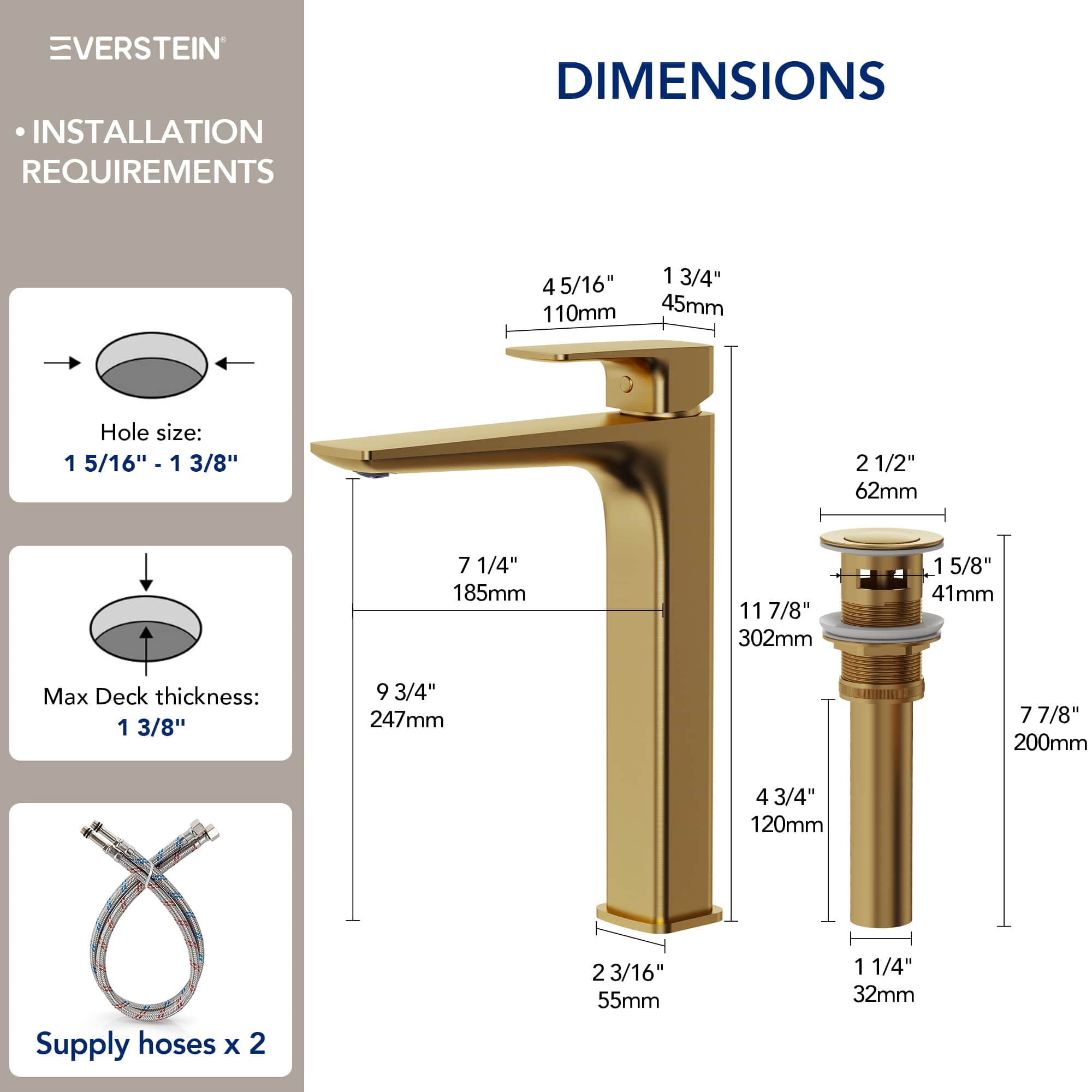 EVERSTEIN SFS-1310B-GD Lavatory-Faucets - View #10