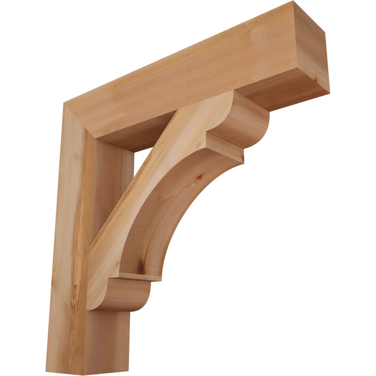 Ekena Millwork BKT06X30X30OLY05SWR Olympic block smooth 5-1/2-in x 30-in x 30-in Western red cedar Brown Wood Standard bracket