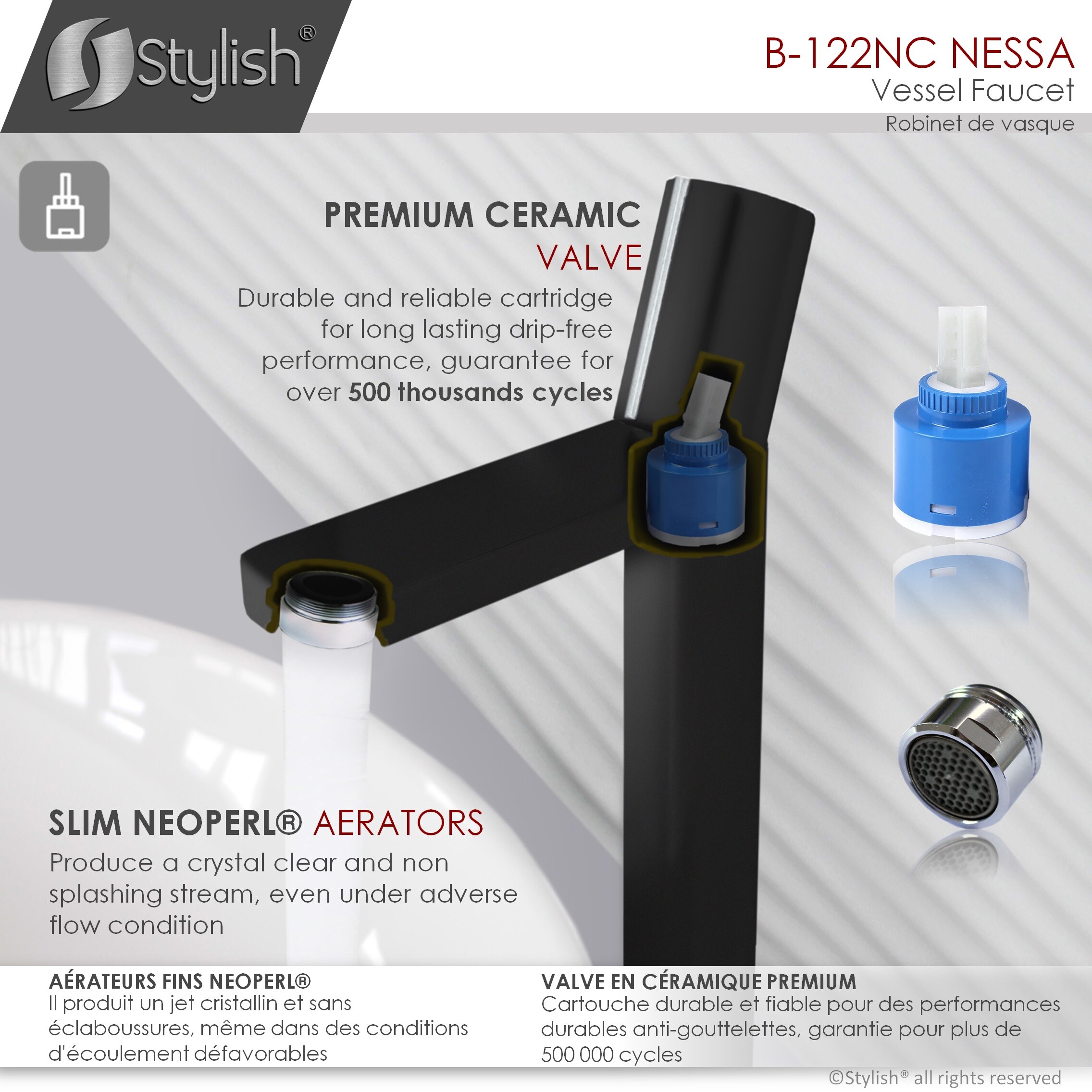 Stylish B-122NC Lavatory-Faucets - View #6