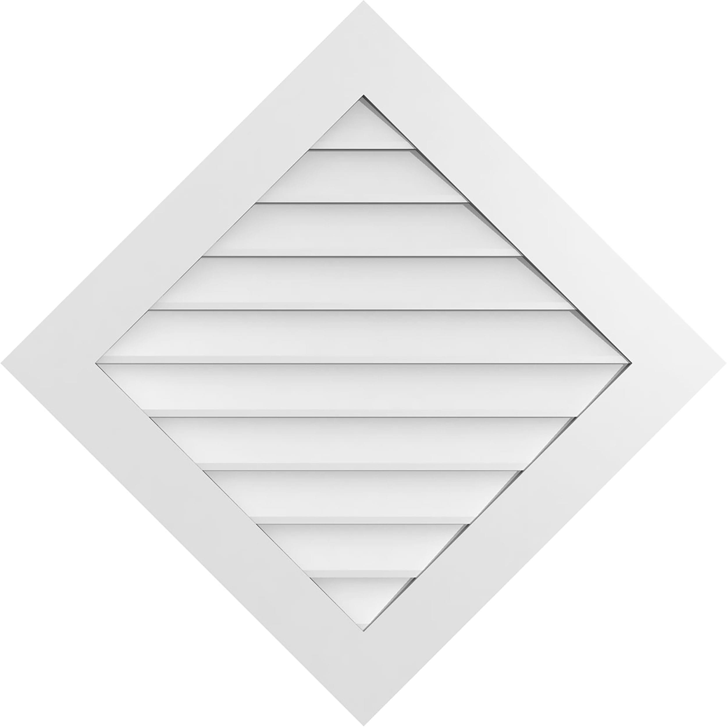 Ekena Millwork GVPDI38X3801SF 38-Inches x 38-Inches Off-white Diamond PVC Gable Louver Vent
