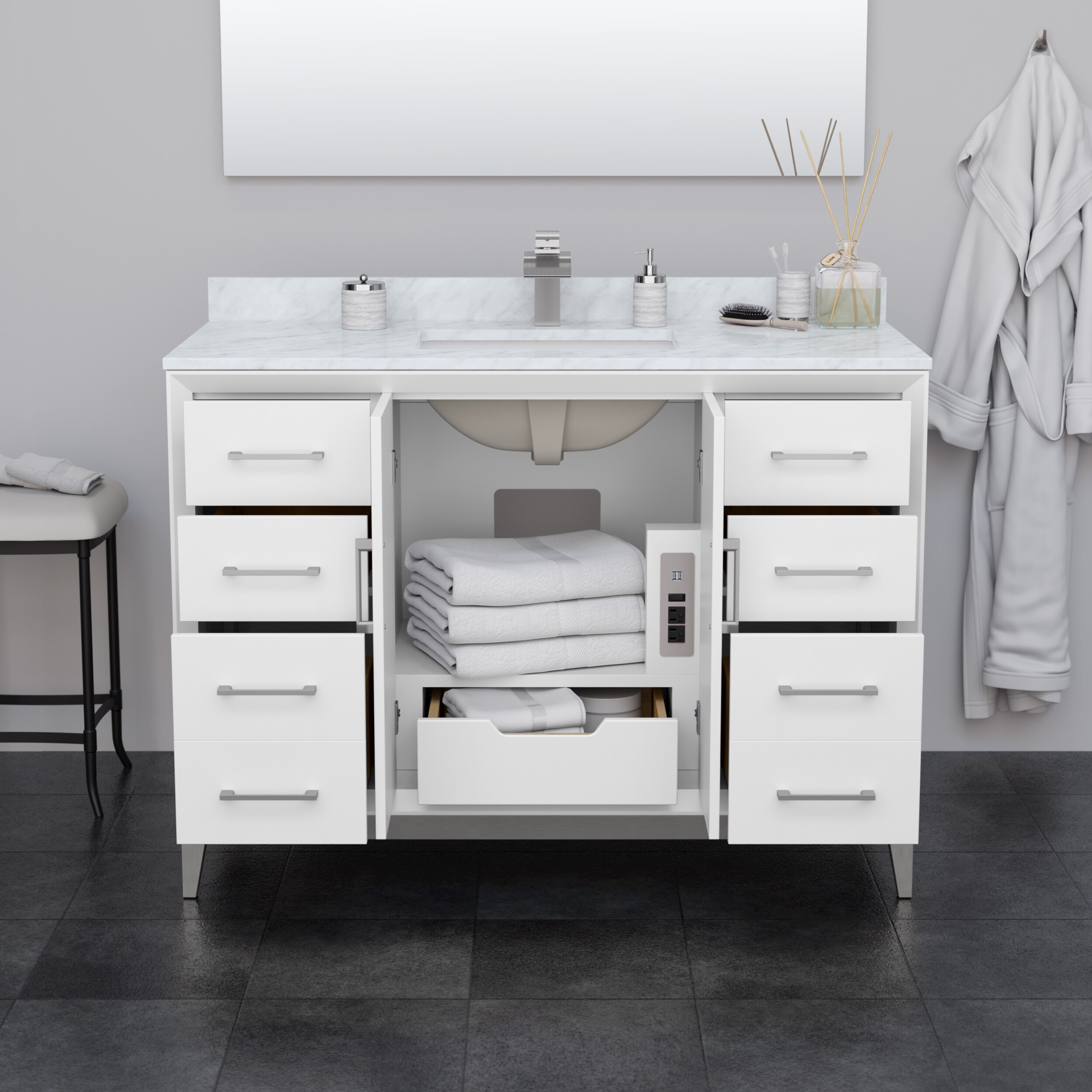 Wyndham Collection WCH818148SWBGTUNSMXX Bath-Vanity-Combo - View #3
