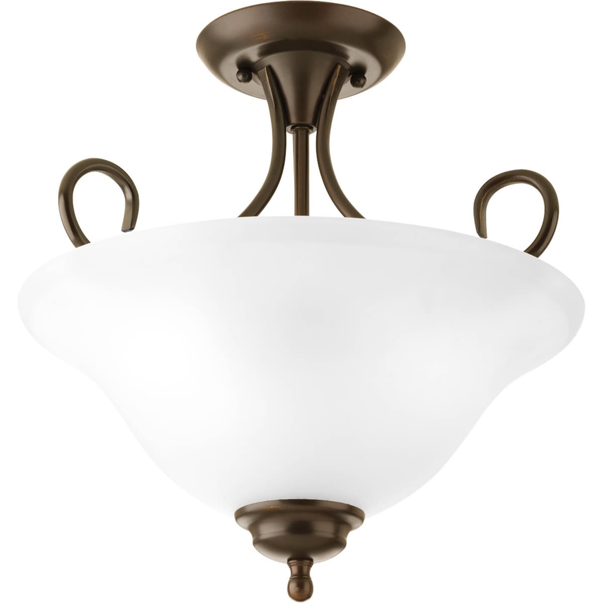 Progress Lighting P3460-20 Melon 2 -Light 13.25-in Antique Bronze Semi Flush Mount Light
