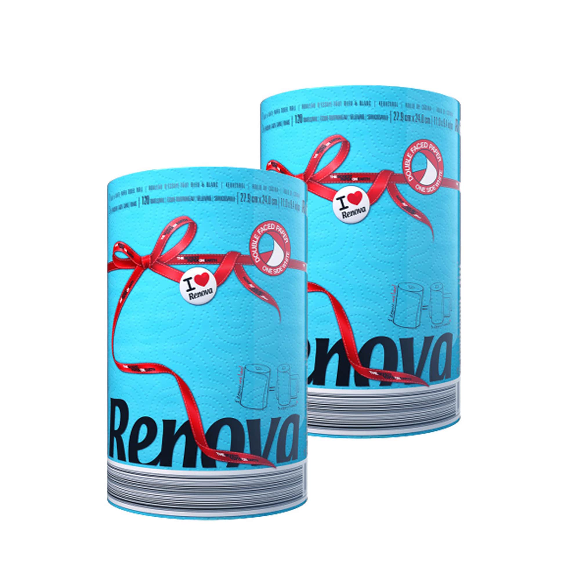 EVIDECO FRENCH HOME GOODS - Renova Blue Paper Towel Jumbo Roll 2 Ply 120 Highly Absorbent Sheets ...