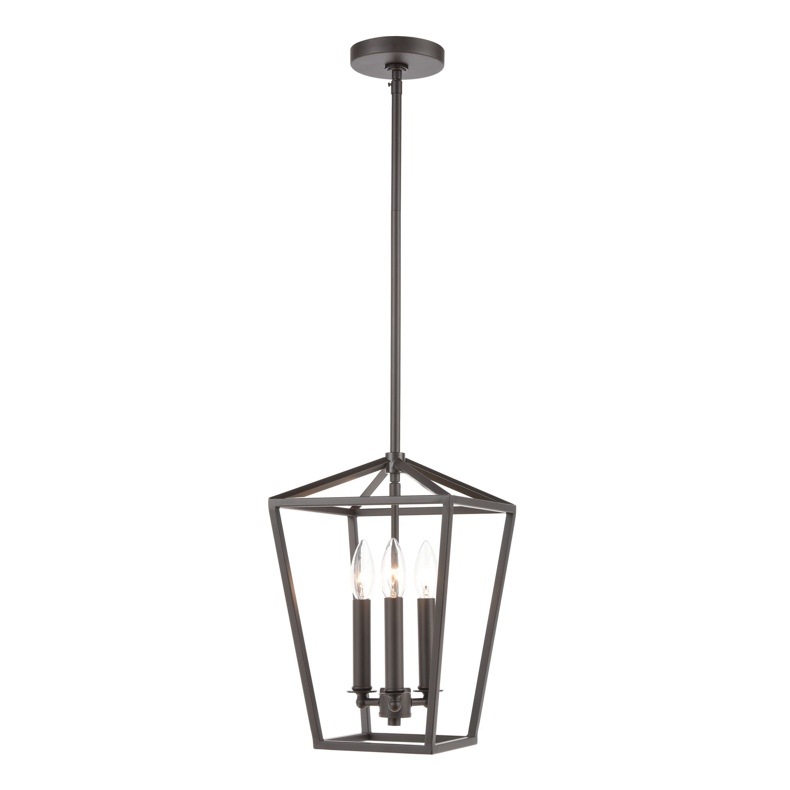 Westmore by ELK Lighting LWPN-210920054 Bridgette 3 -Light Oil Rubbed Bronze Transitional Square Mini Hanging Pendant light