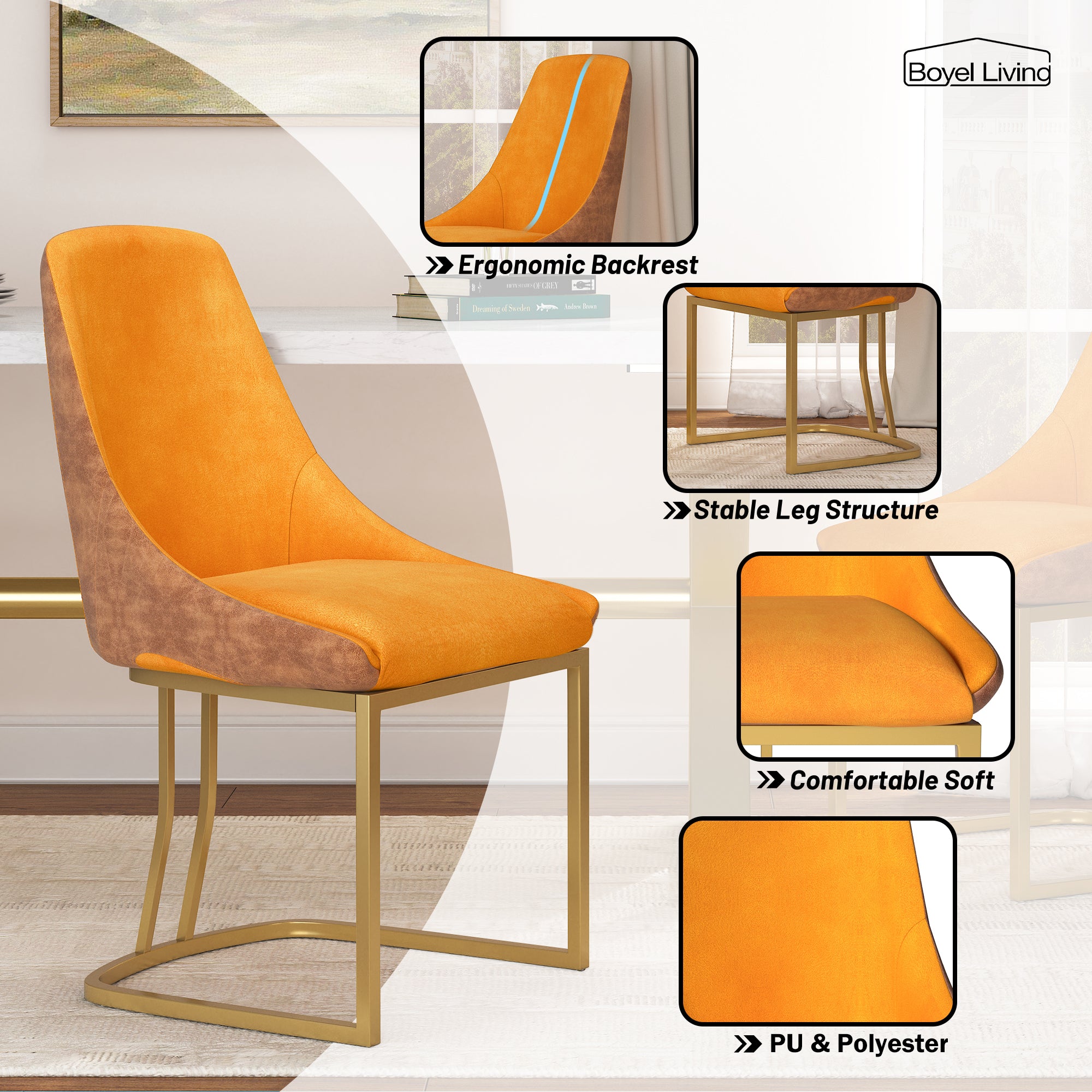 Boyel Living BLDC2432OR Dining-Chairs - View #5