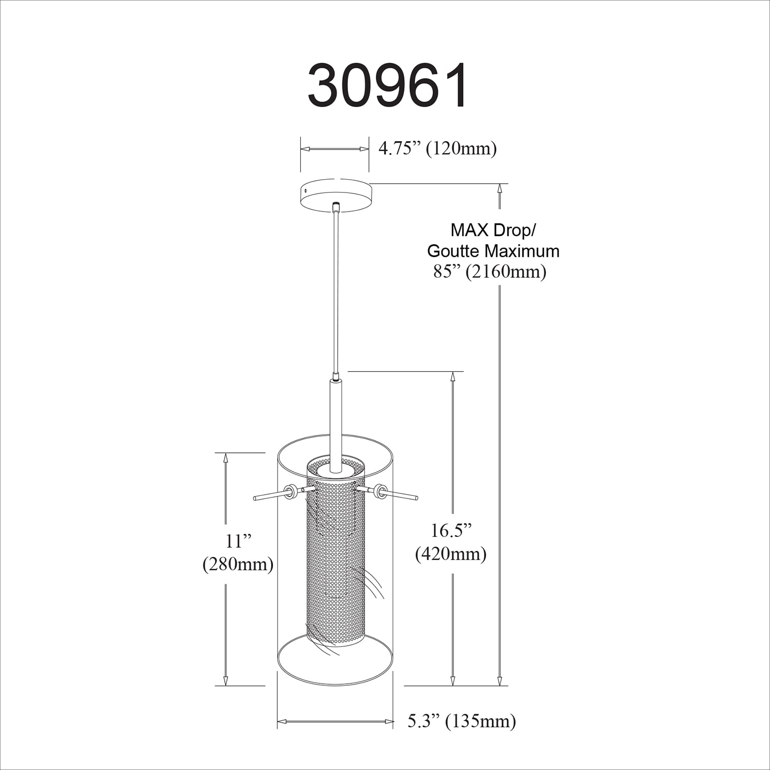 Dainolite 30961-CM-OBB Pendant-Lights - View #3