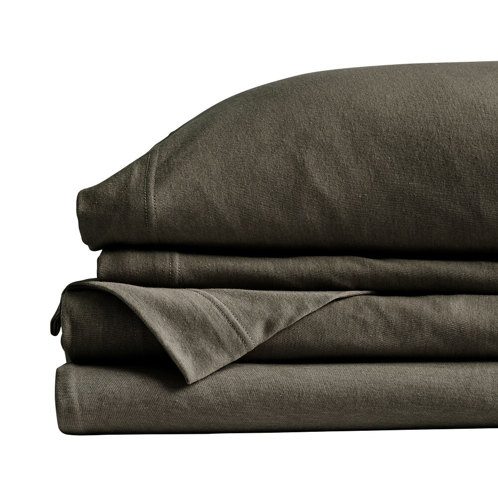NY Loft 20058 SoHo King 250-Thread Count Cotton Blend Charcoal 4-Piece Bed Sheet