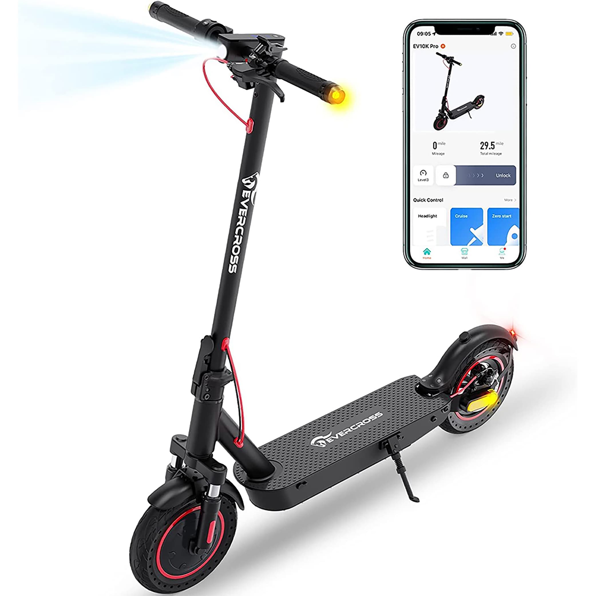 udskiftelig Akrobatik stribet EVERCROSS EVERCROSS EV10K PRO App-Enabled Electric Scooter, Adults with  500W Motor, Up to 19-MPH and 22-Mile E-Scooter in the Scooters department  at Lowes.com