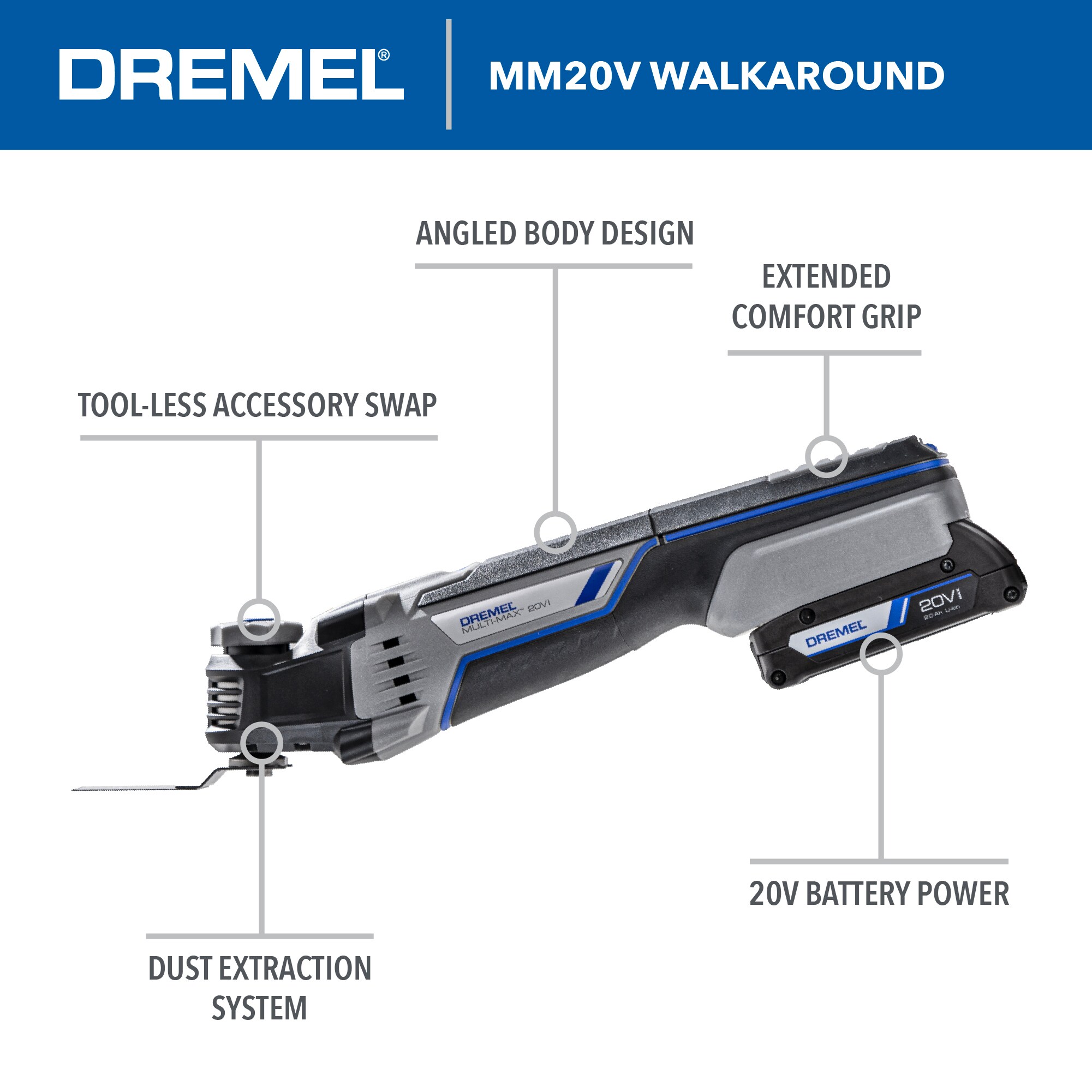 Dremel Cordless 2-Amp 20-volt Max Variable Speed 8-Piece Oscillating Tool  Kit with Soft Case (1-Battery Included) in the Oscillating Tool Kits  department at