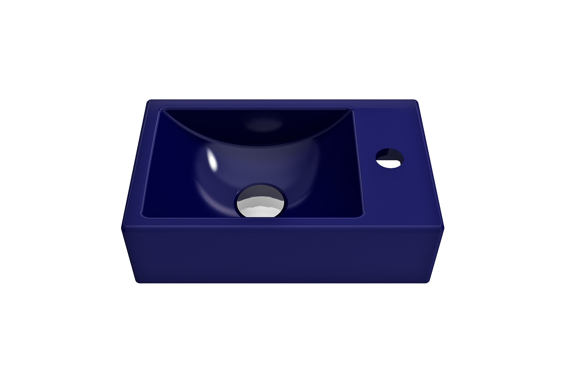 BOCCHI 1419-010-0126 Fire clay Wall-mount Rectangular Modern Sapphire Blue Bathroom Sink ( 14.5-Inches x 9-Inches )