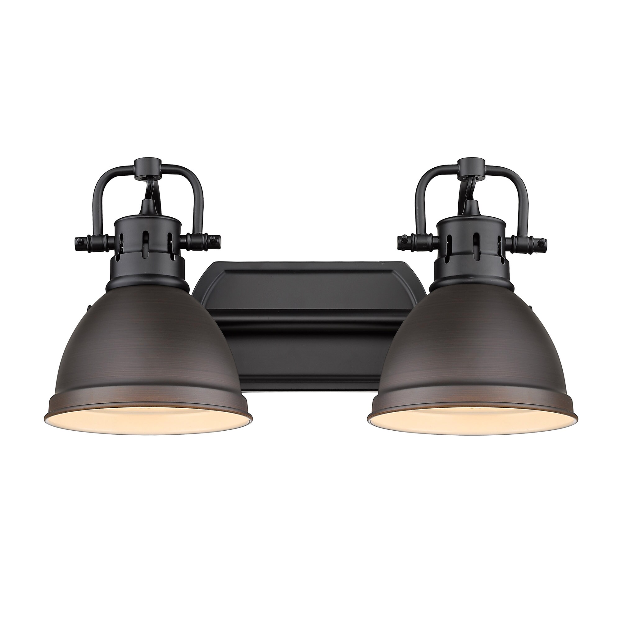 Duncan 16.5" Matte Black and Rubbed Bronze 2-Light Vanity Fixture