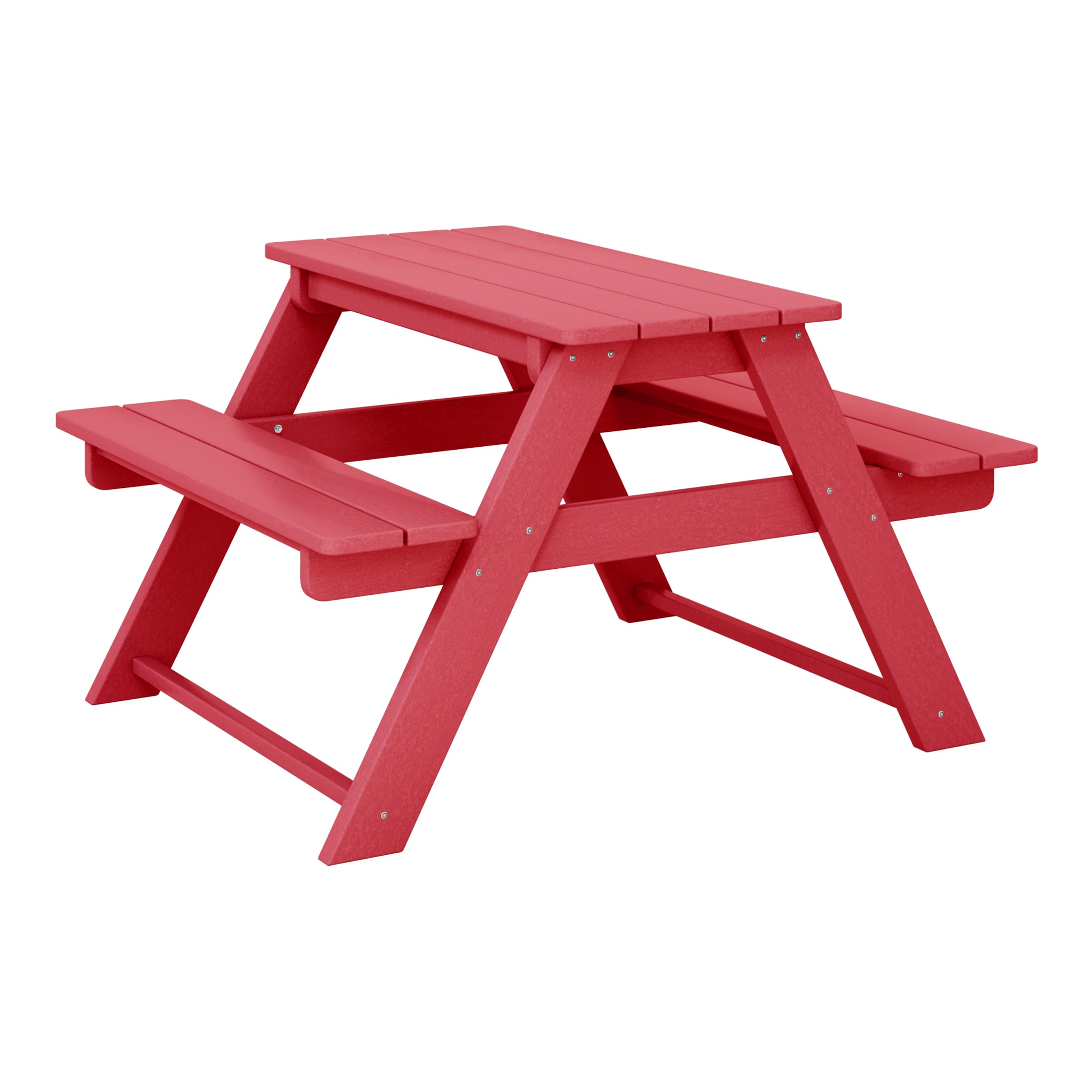 Westin Furniture 35-in Red Plastic Rectangle Picnic Table