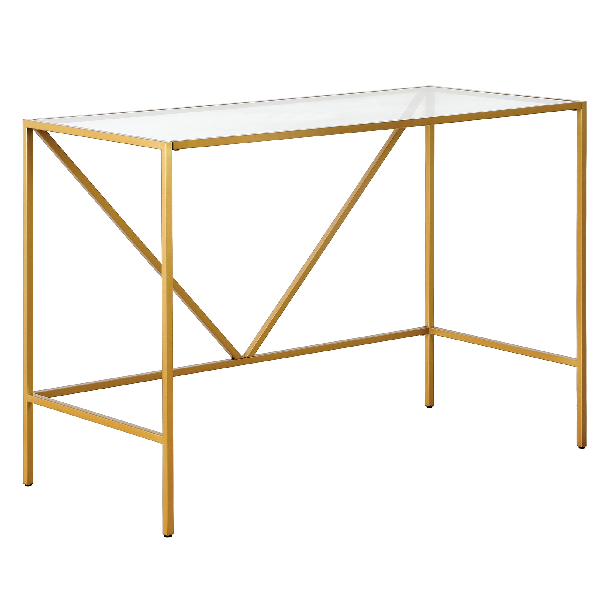 Hailey Home OF0876 Draper 44'' Wide Rectangular Writing Desk in Brass