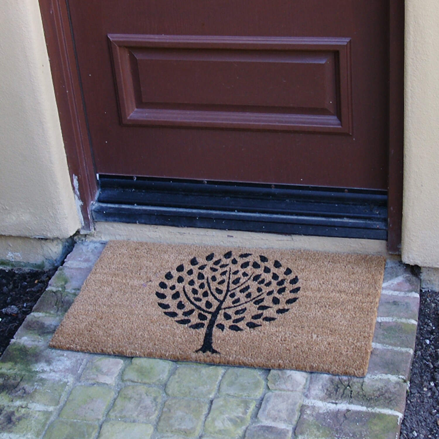 Rubber-Cal 2-ft x 3-ft Brown Rectangular Indoor or Outdoor Summer Door Mat  in the Mats department at