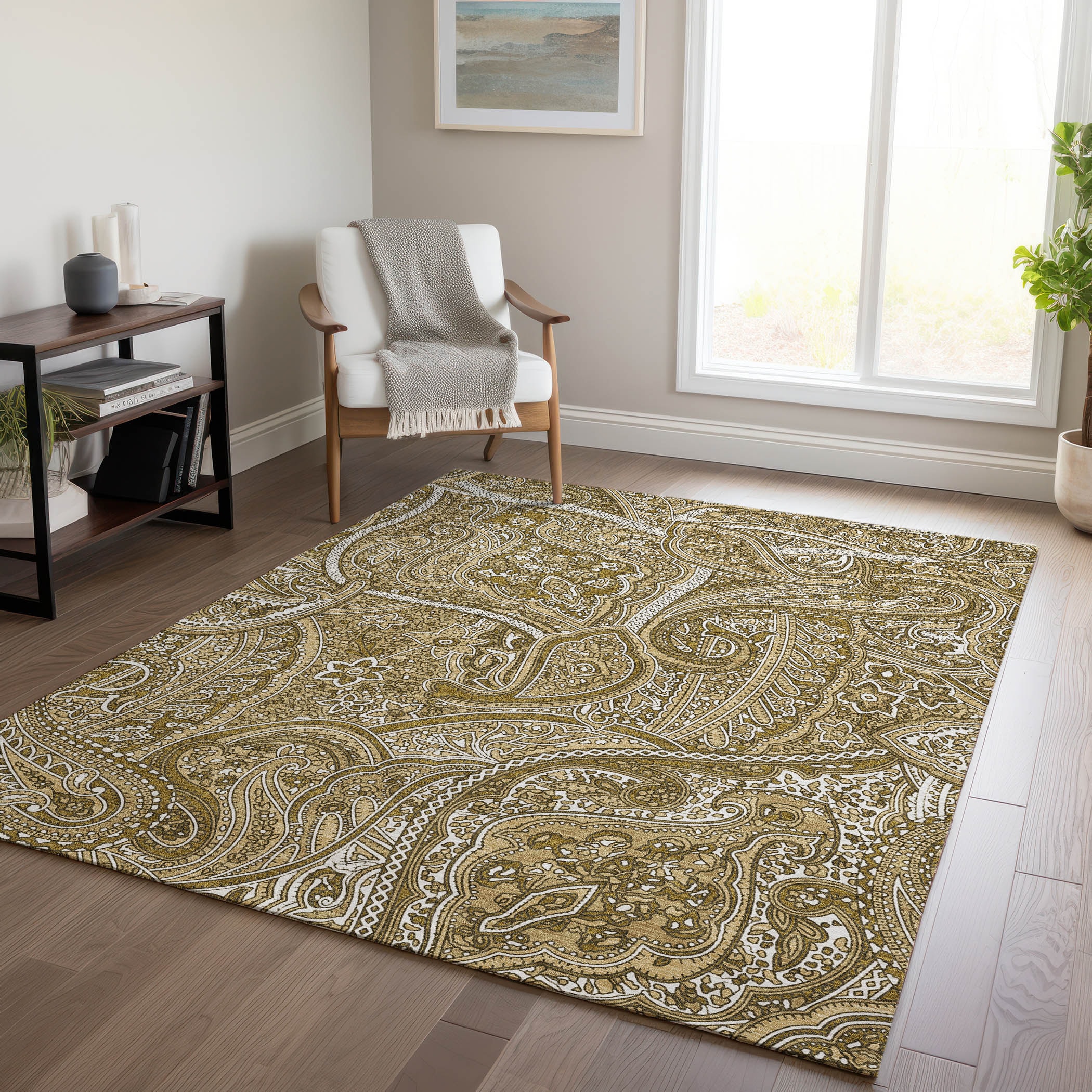 Addison Rugs ACN623BR8X10 Chantille ACN623BR 8 x 10 (ft) Polyester Brown Rectangular Indoor/Outdoor Geometric Machine washable Area rug