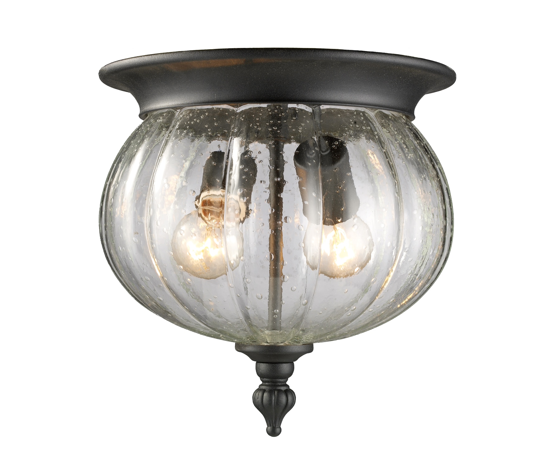 Z-Lite 516F-BK Belmont 2 -Light 10-in Black Indoor/Outdoor Flush Mount Light
