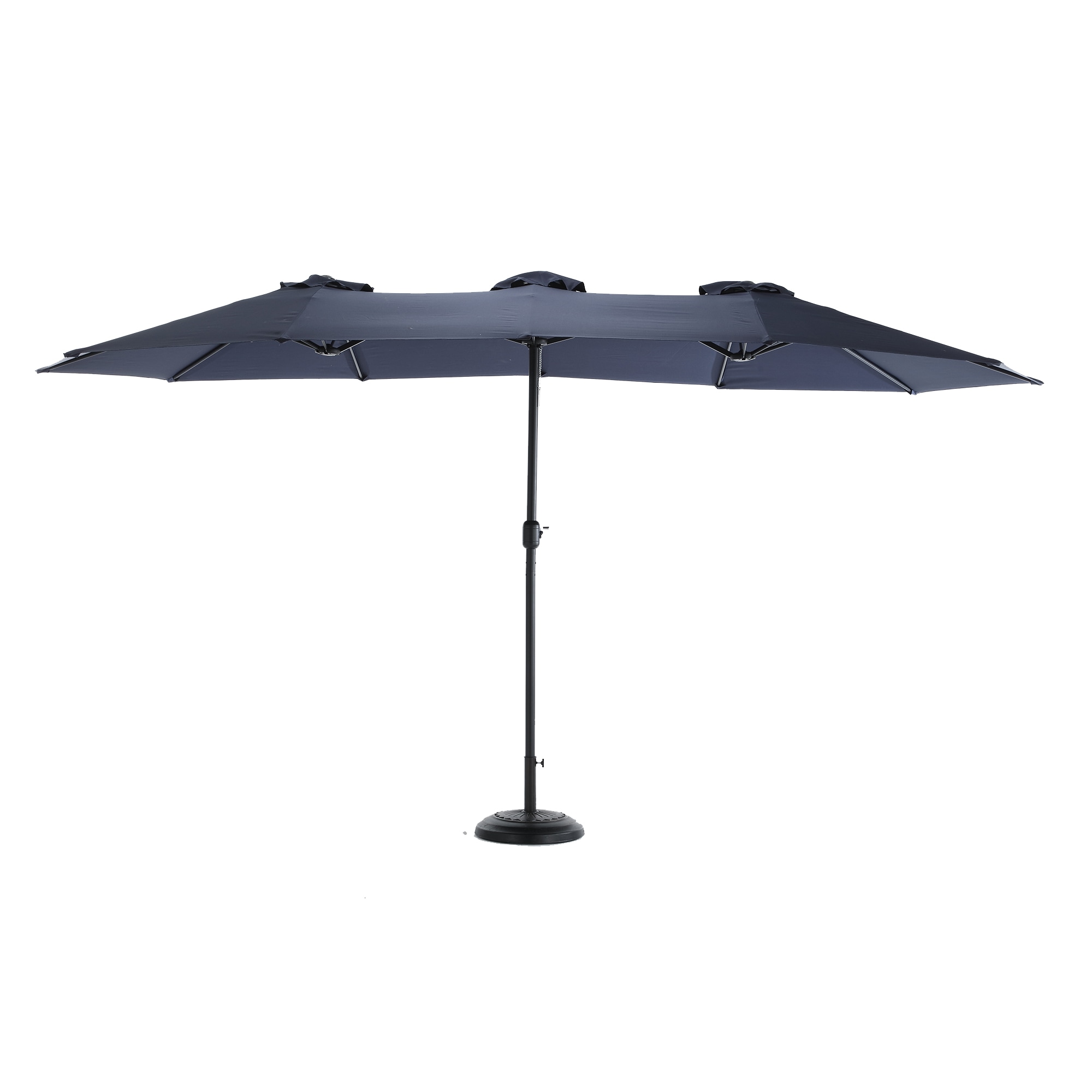 AAZJ 14.8-ft Steel Blue Crank Garden Patio Umbrella