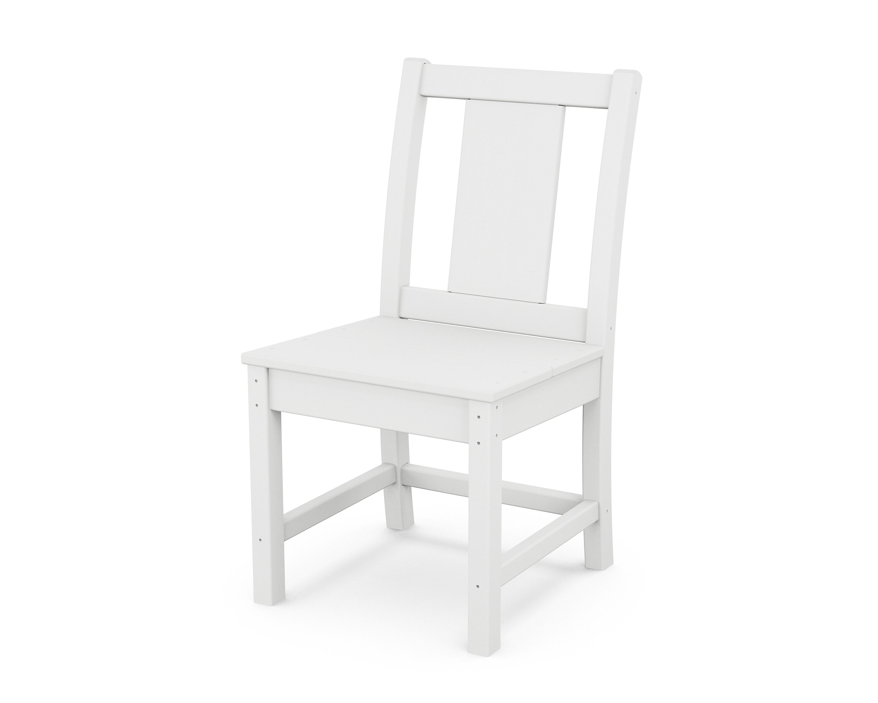 Prairie White Plastic Slat Back Dining Side Chair
