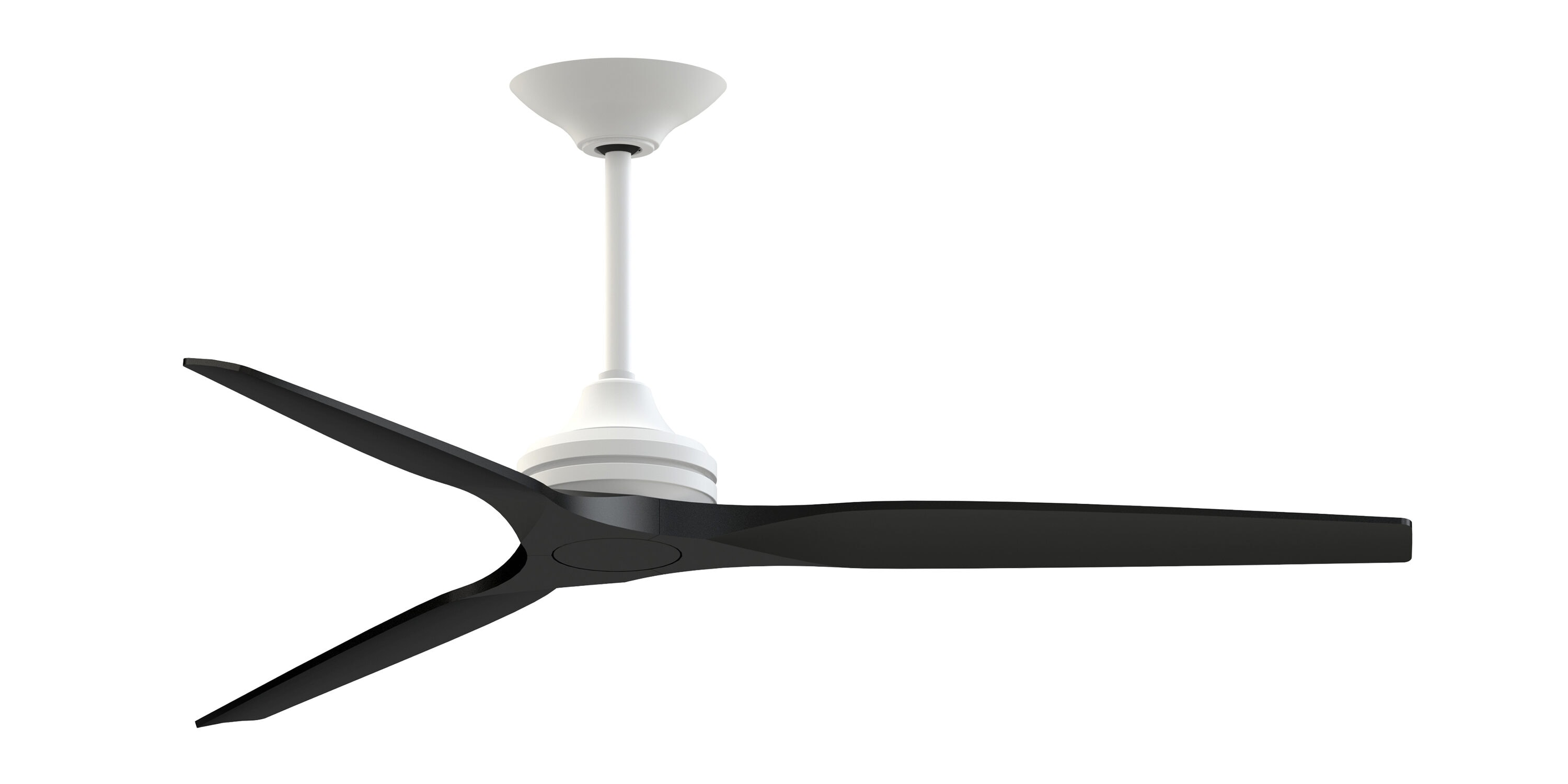 Fanimation FPD6721BMW-64BL Spitfire 64-in Outdoor Smart Matte White with Black Blades Propeller Ceiling Fan Light Kit Compatible - Remote Included ( 3 -Blade )