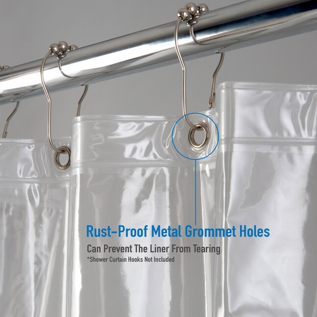 Eva Peva Clear Solid Shower Curtain, How To Prevent Rust On Shower Curtain Rings