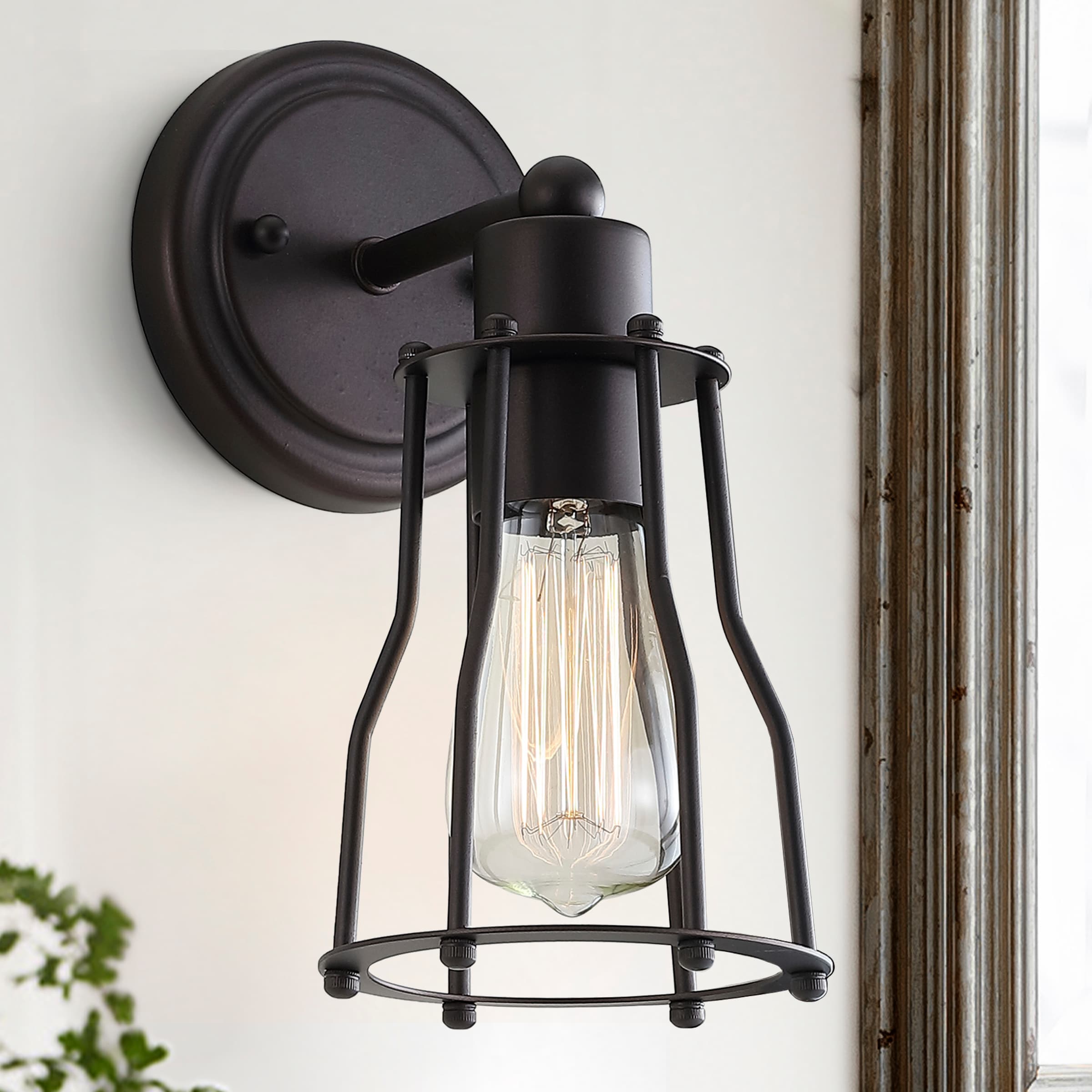 JONATHAN  Y JYL7419A Florence Metal Farmhouse Industrial 5.125-in 1 -Light Oil-rubbed Bronze Modern/contemporary Vanity light