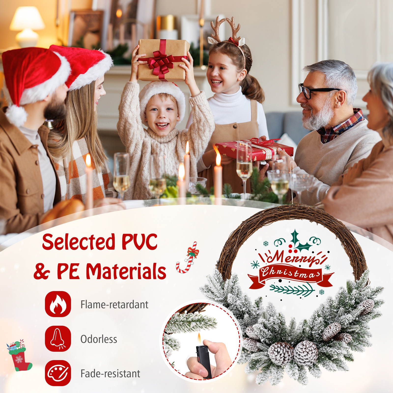 Forclover HYFE-22060 Artificial-Christmas-Wreaths - View #6