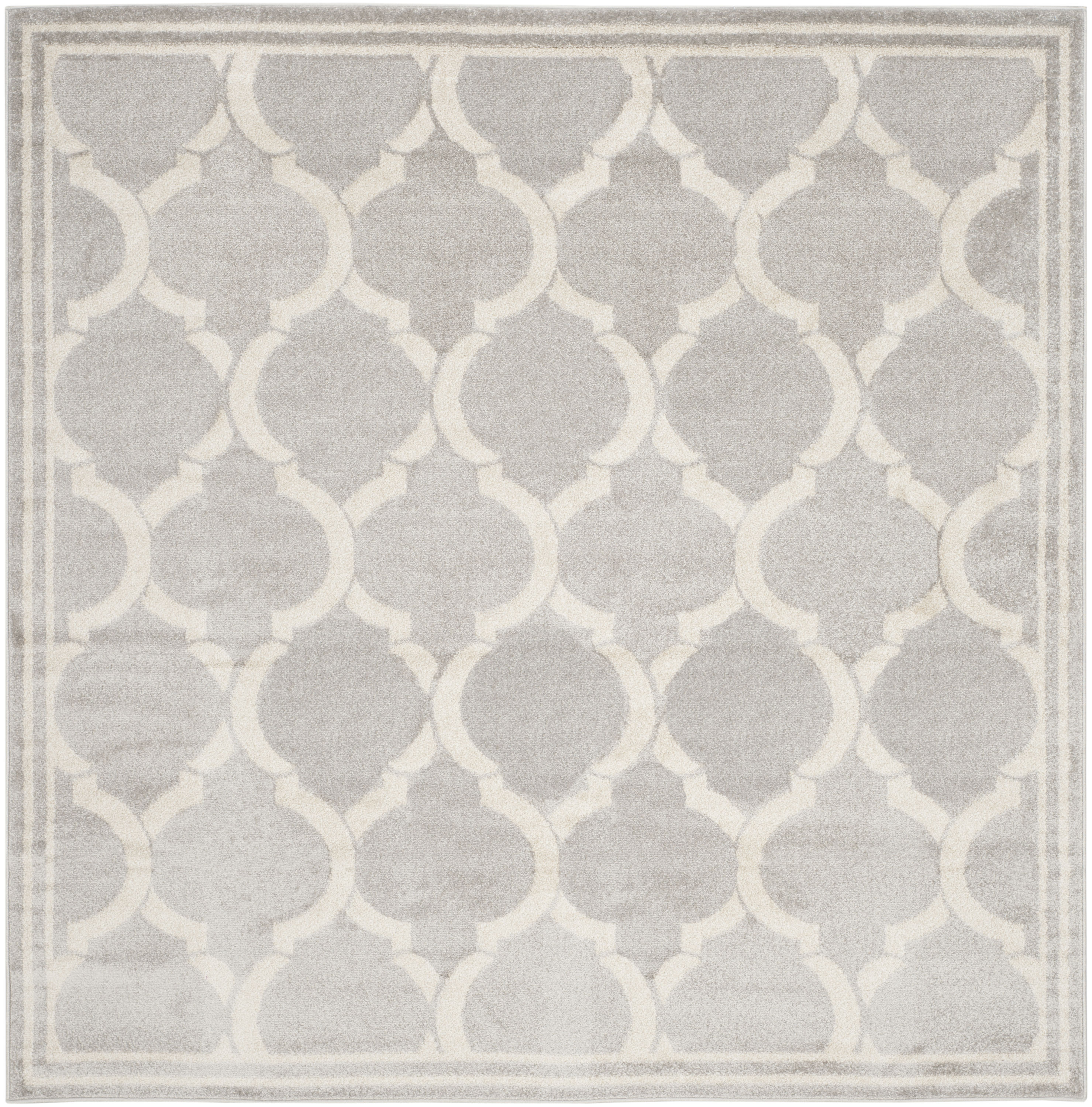 Safavieh AMT415B-7SQ Amherst Tilles 7 x 7 (ft) Loomed Synthetic Light Gray/Ivory Square Indoor/Outdoor Trellis Farmhouse/Cottage Area rug