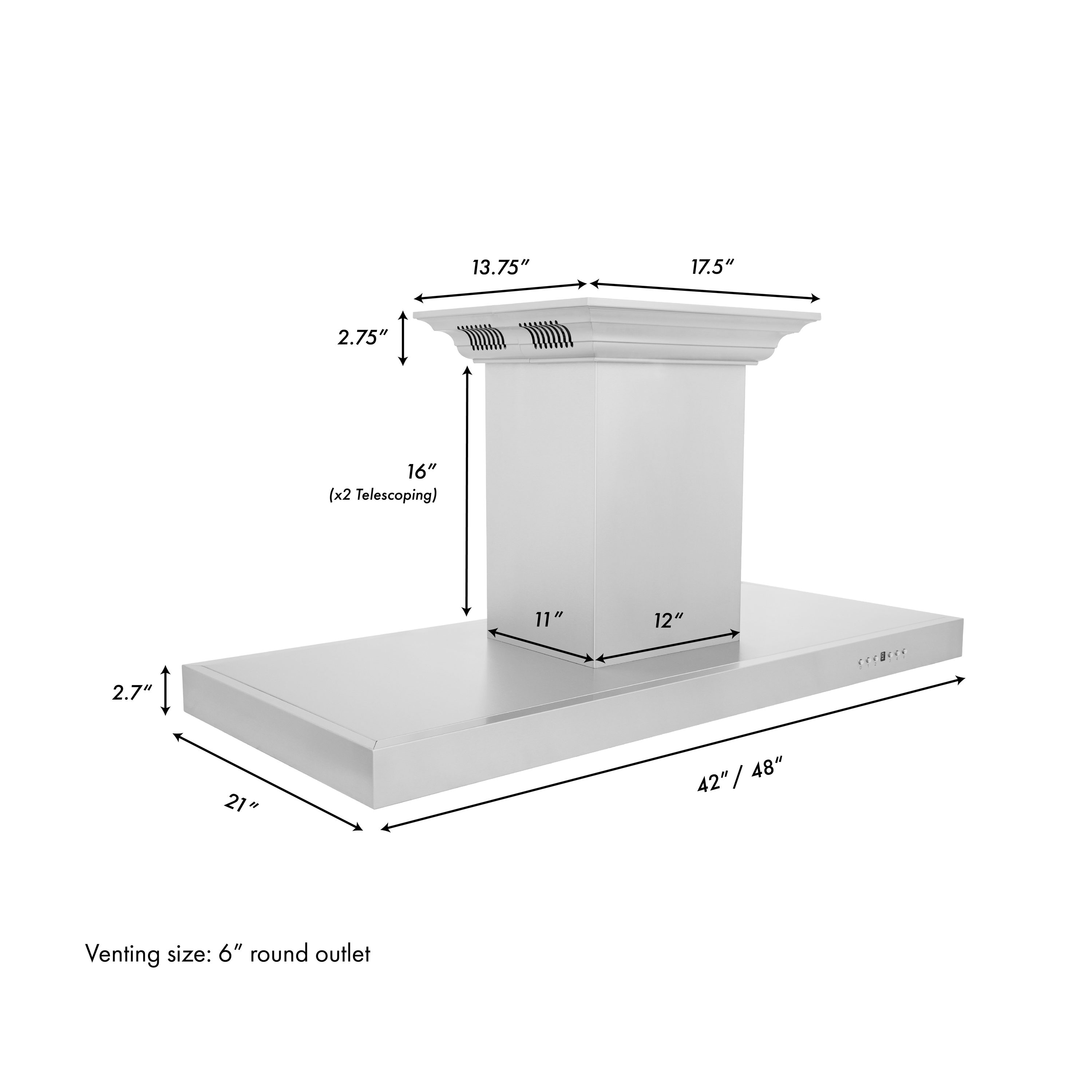 ZLINE KITCHEN & BATH KE2ICRN-BT-42 Island-Range-Hoods - View #4