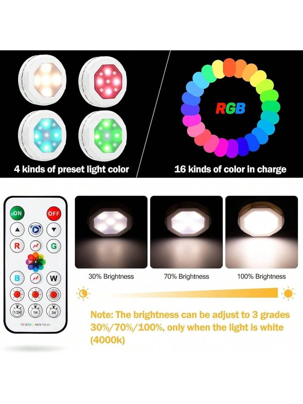 Qeetex PHO-0OOWWHDI-HF4 6 Pack Wireless LED Ice Ball Light Strip With High Adhesive Acrylic Adhesive. Battery-Powered Touch Lights. Perfect For Kitchen Cabinets. Closets. Garages. And Parties