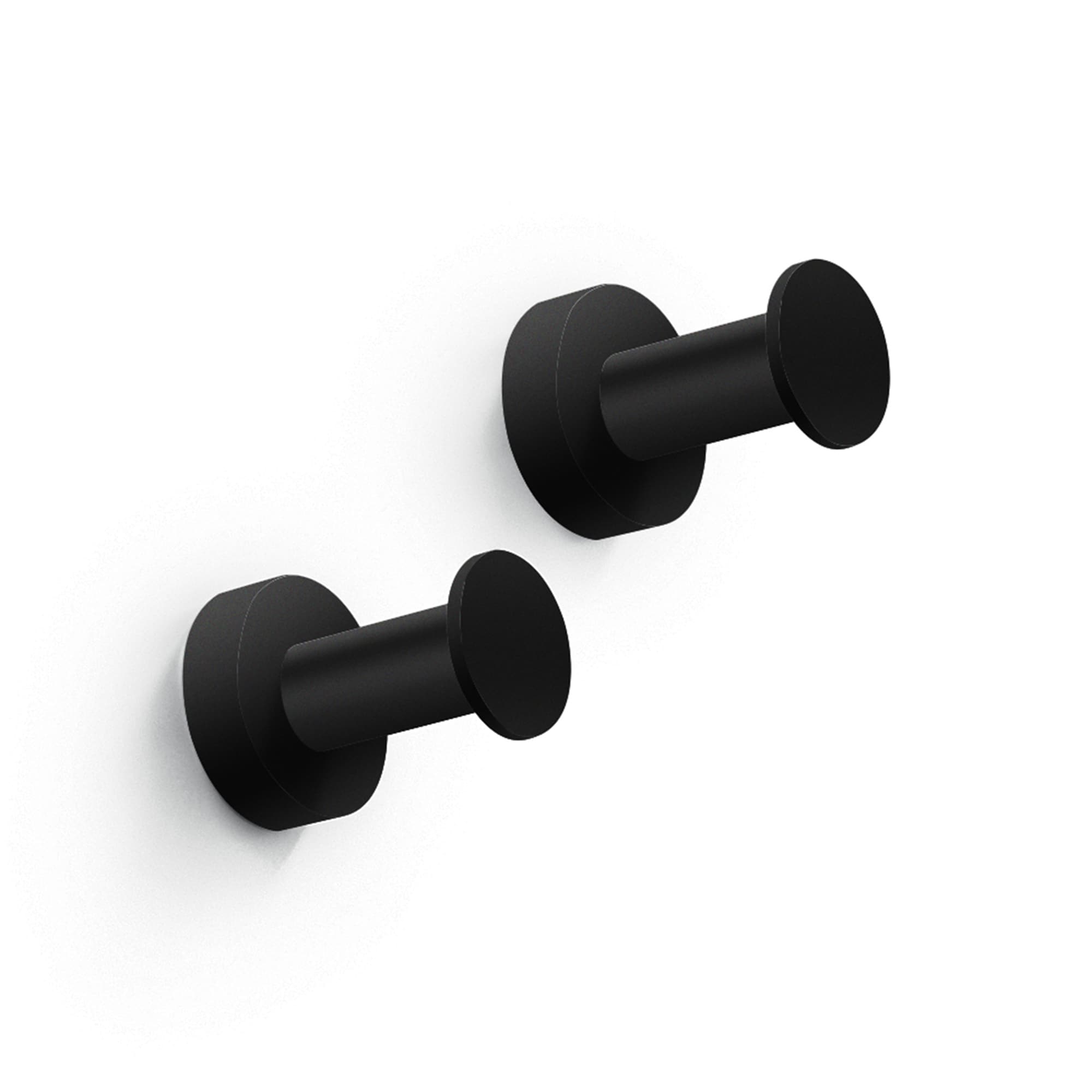 WS Bath Collections PLUS WSBC A5208S.22 Plus WSBC Matte Black Single -Hook Wall mount Towel Hook