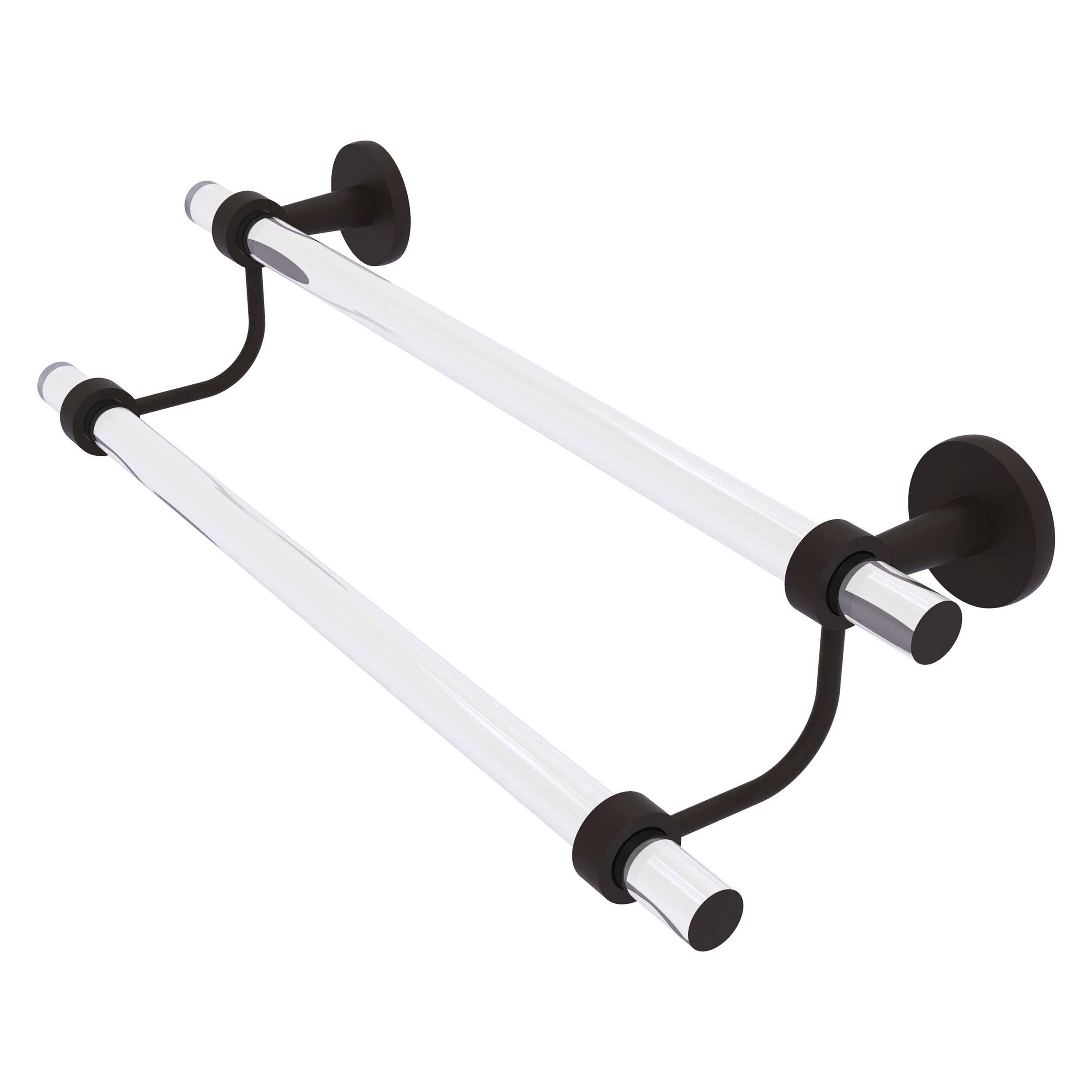Allied Brass CV-72-24-ORB Clearview 24-in double Oil-rubbed bronze Wall mount Double Towel Bar