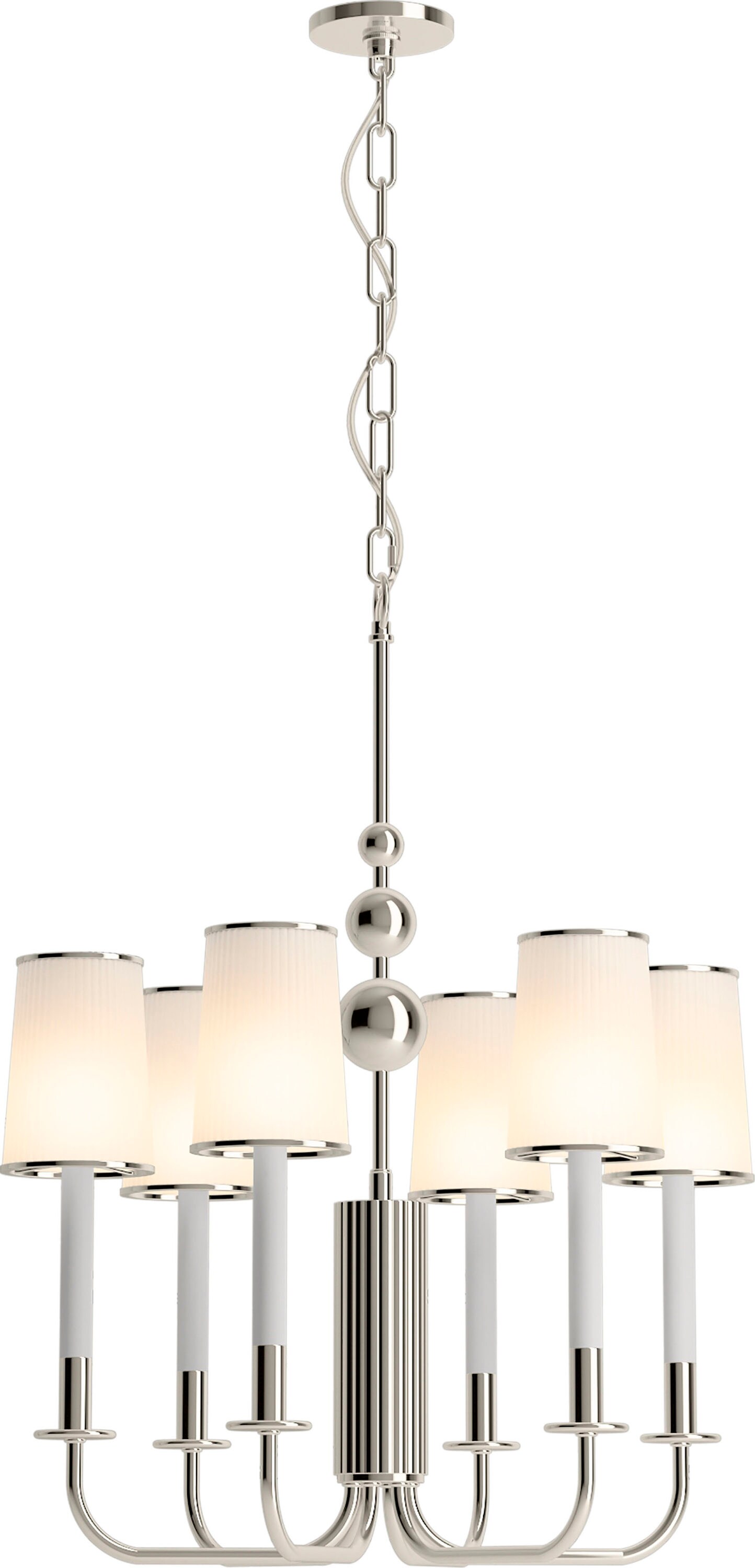 KOHLER 27441-CH06-SNL Tresdoux 6 -Light Polished Nickel Traditional For Use in Dining Rooms, Foyers, Chandelier
