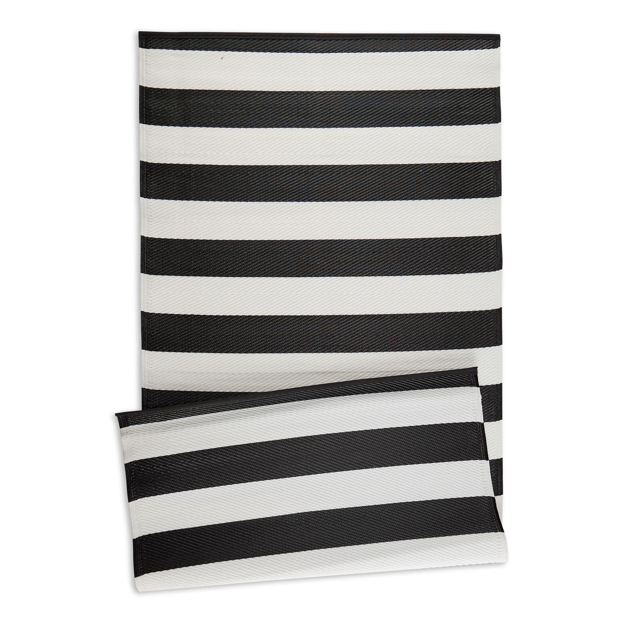 Black and white striped outdoor rug discount
